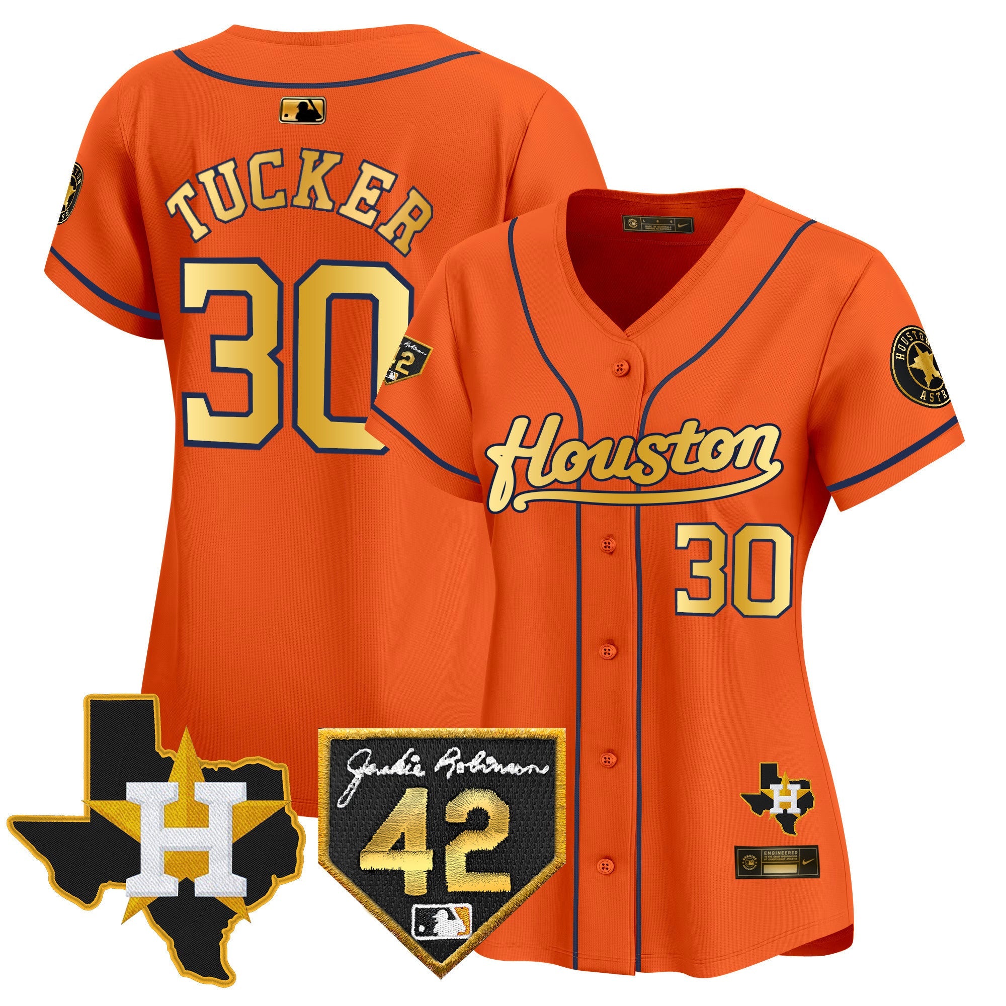 Women’s Houston 2024 Jackie Robinson Patch Vapor Premier Limited Jersey