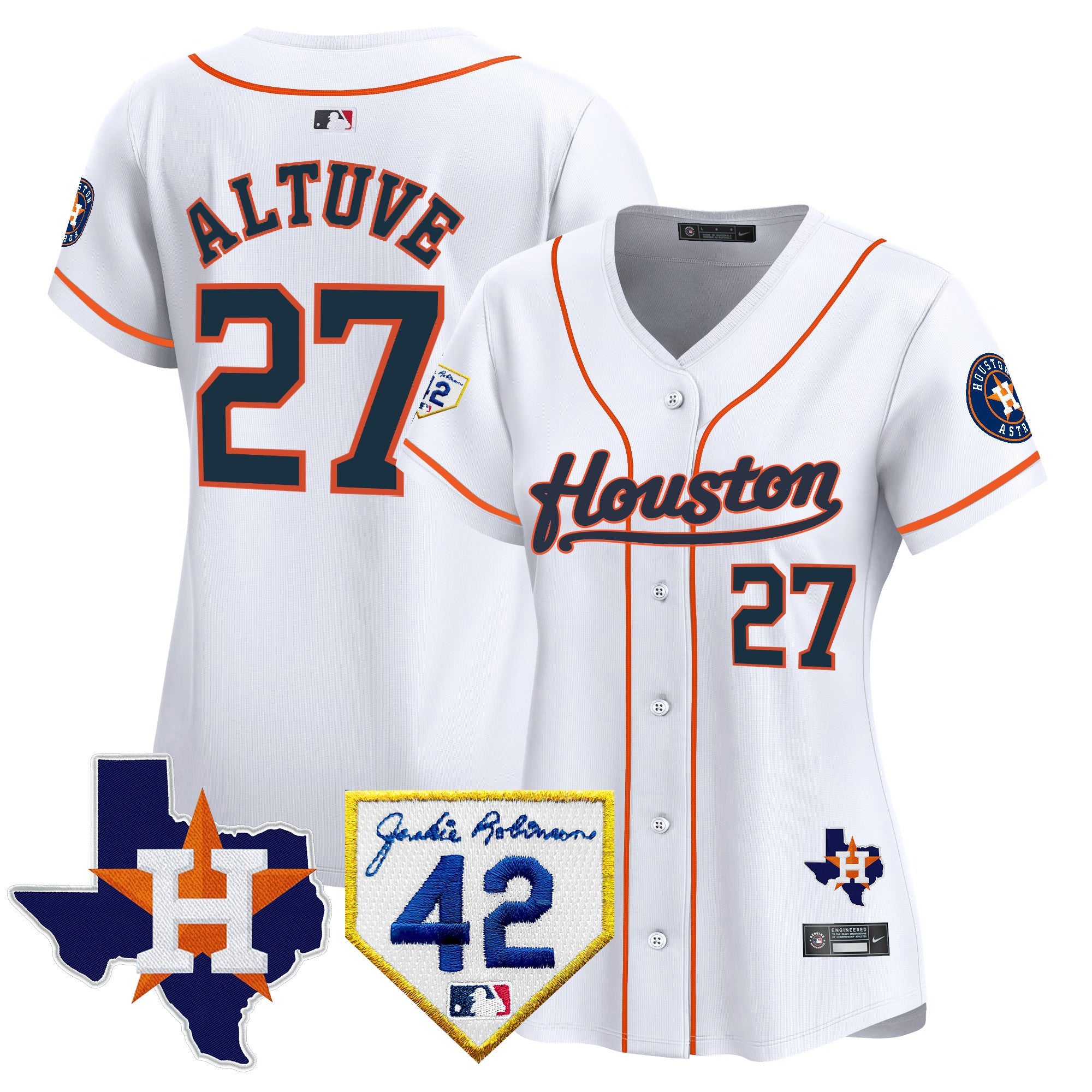 Women’s Houston 2024 Jackie Robinson Patch Vapor Premier Limited Jersey