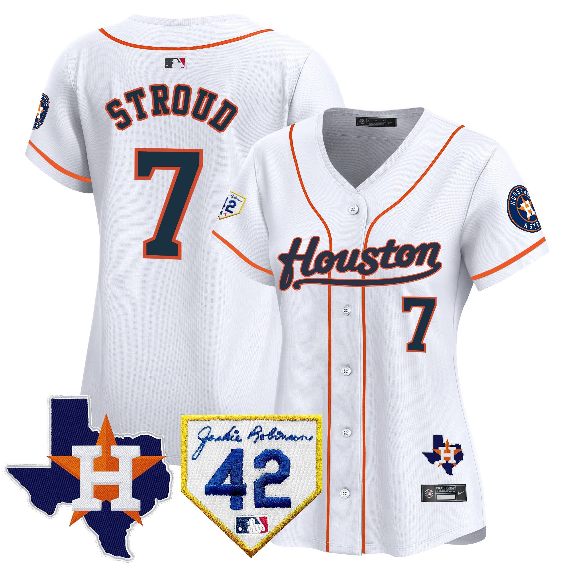 Women’s Houston 2024 Jackie Robinson Patch Vapor Premier Limited Jersey