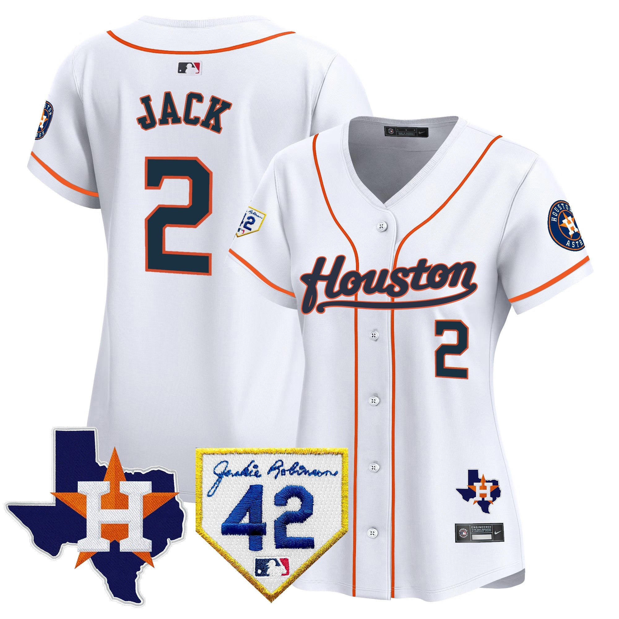 Women’s Houston 2024 Jackie Robinson Patch Vapor Premier Limited Jersey