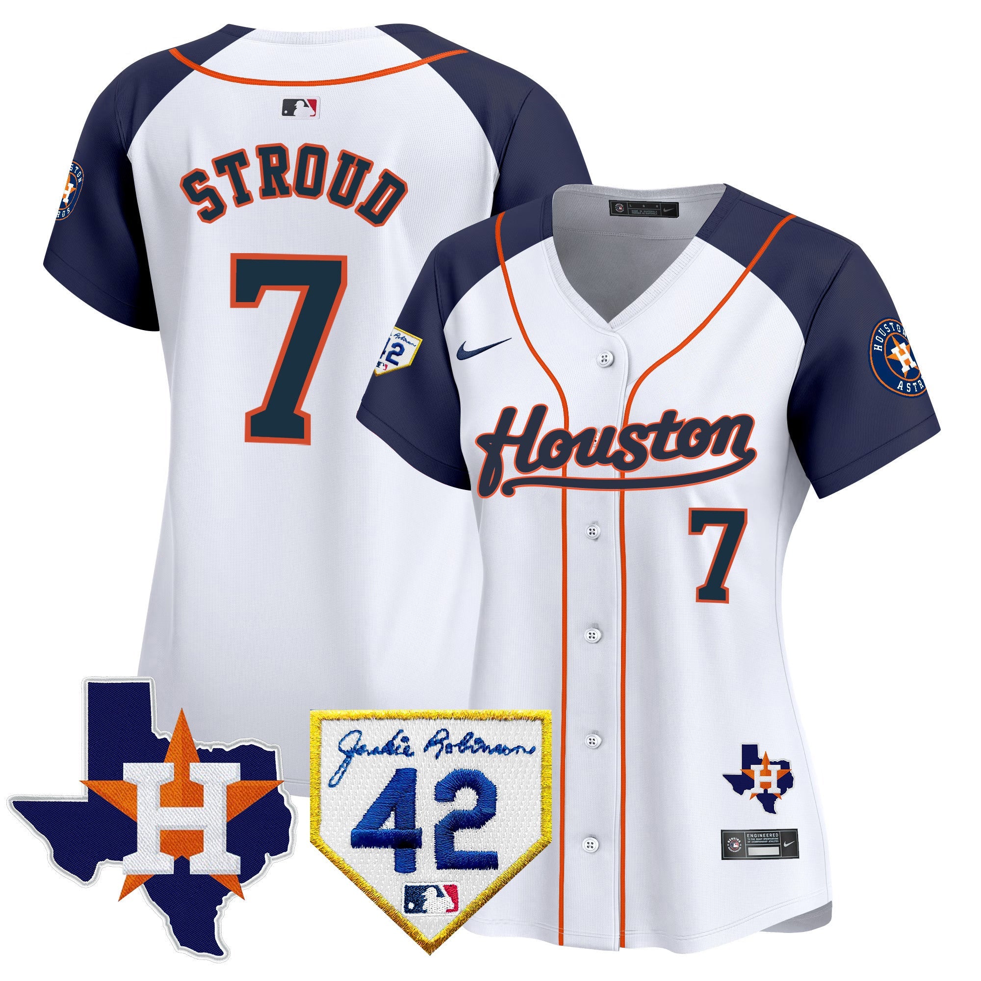 Women’s Houston 2024 Jackie Robinson Patch Vapor Premier Limited Jersey