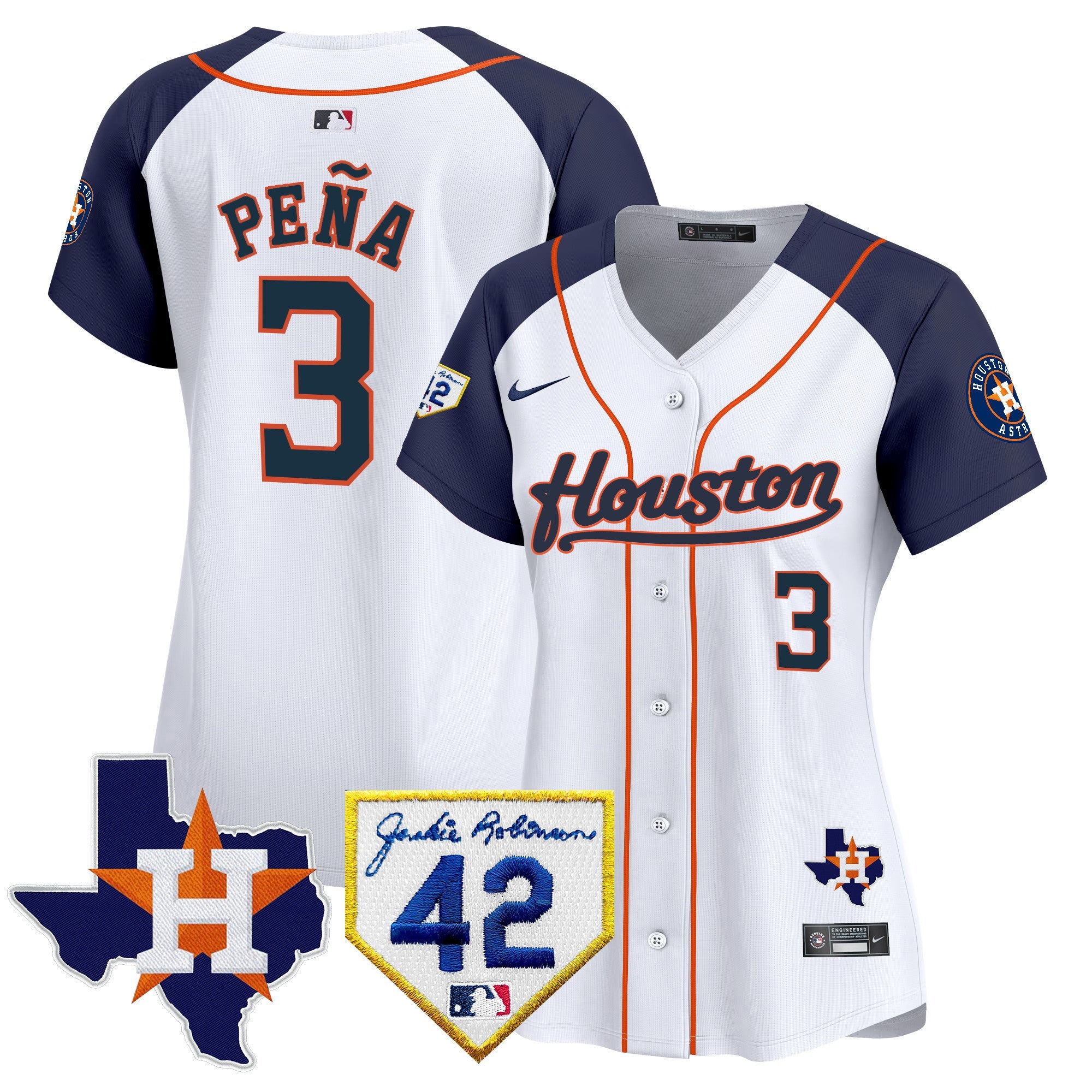 Women’s Houston 2024 Jackie Robinson Patch Vapor Premier Limited Jersey