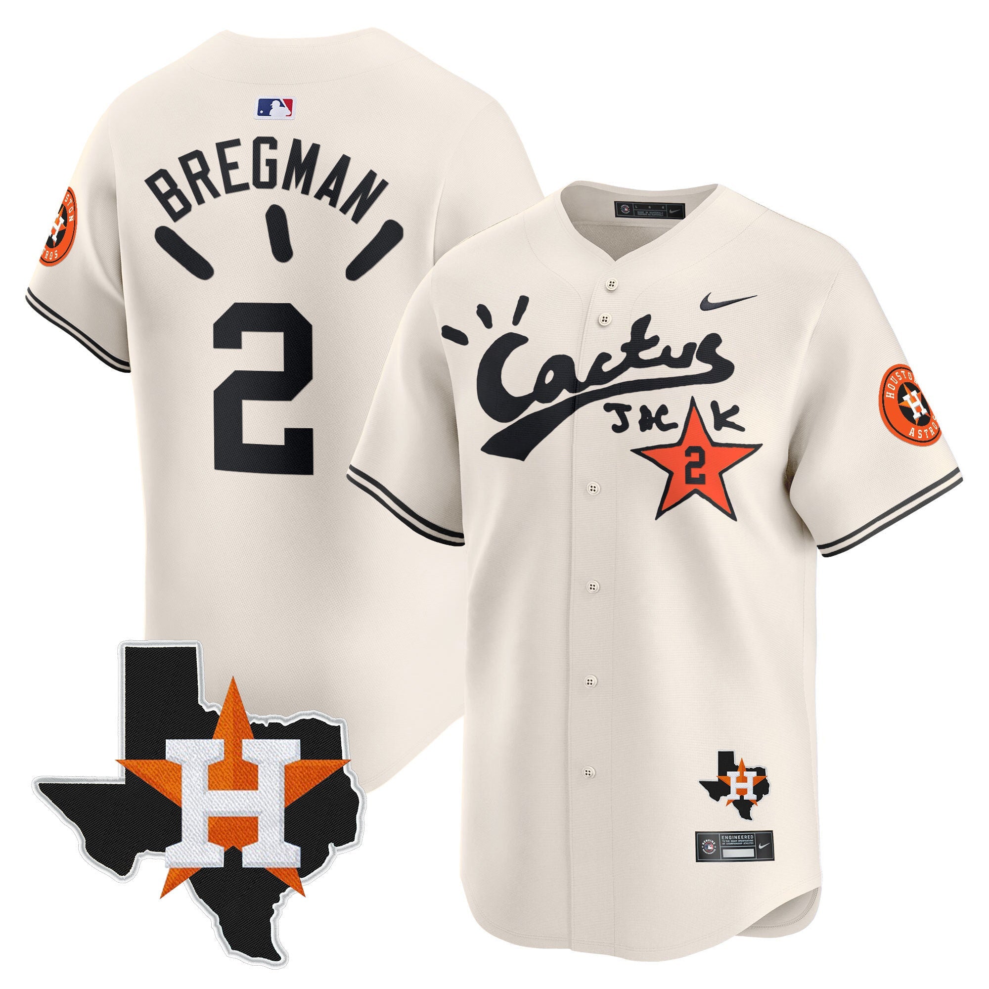 Men’s Houston Cactus Jack Patch Vapor Premier Limited Jersey V10 – Stitched