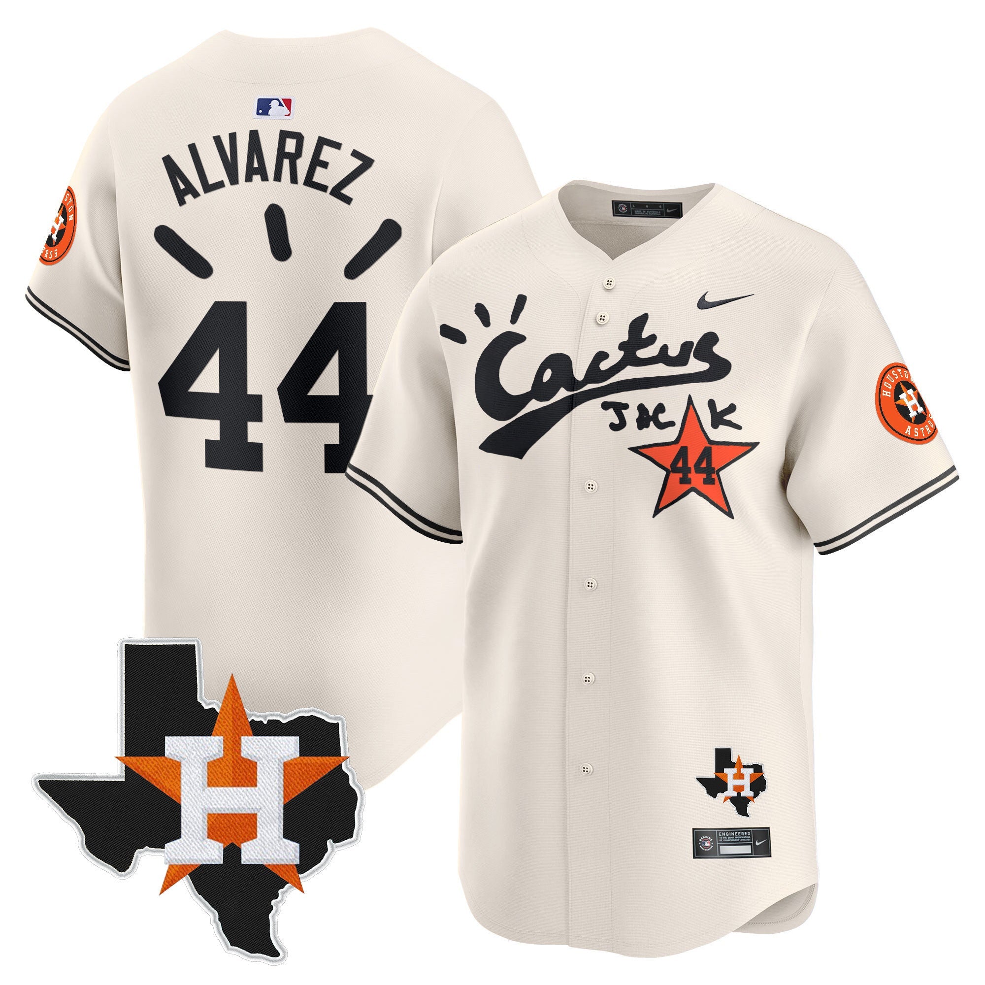 Men’s Houston Cactus Jack Patch Vapor Premier Limited Jersey V10 – Stitched