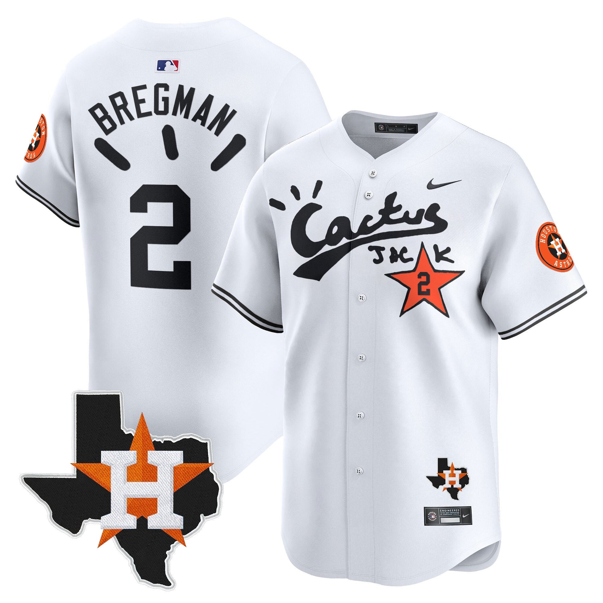Men’s Houston Cactus Jack Patch Vapor Premier Limited Jersey V10 – Stitched
