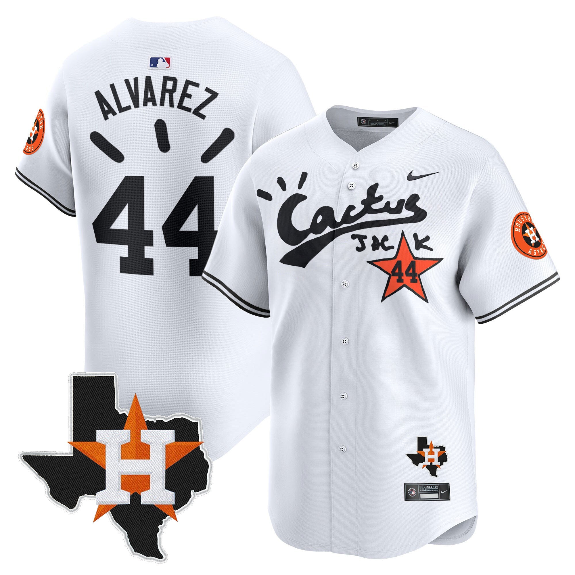 Men’s Houston Cactus Jack Patch Vapor Premier Limited Jersey V10 – Stitched