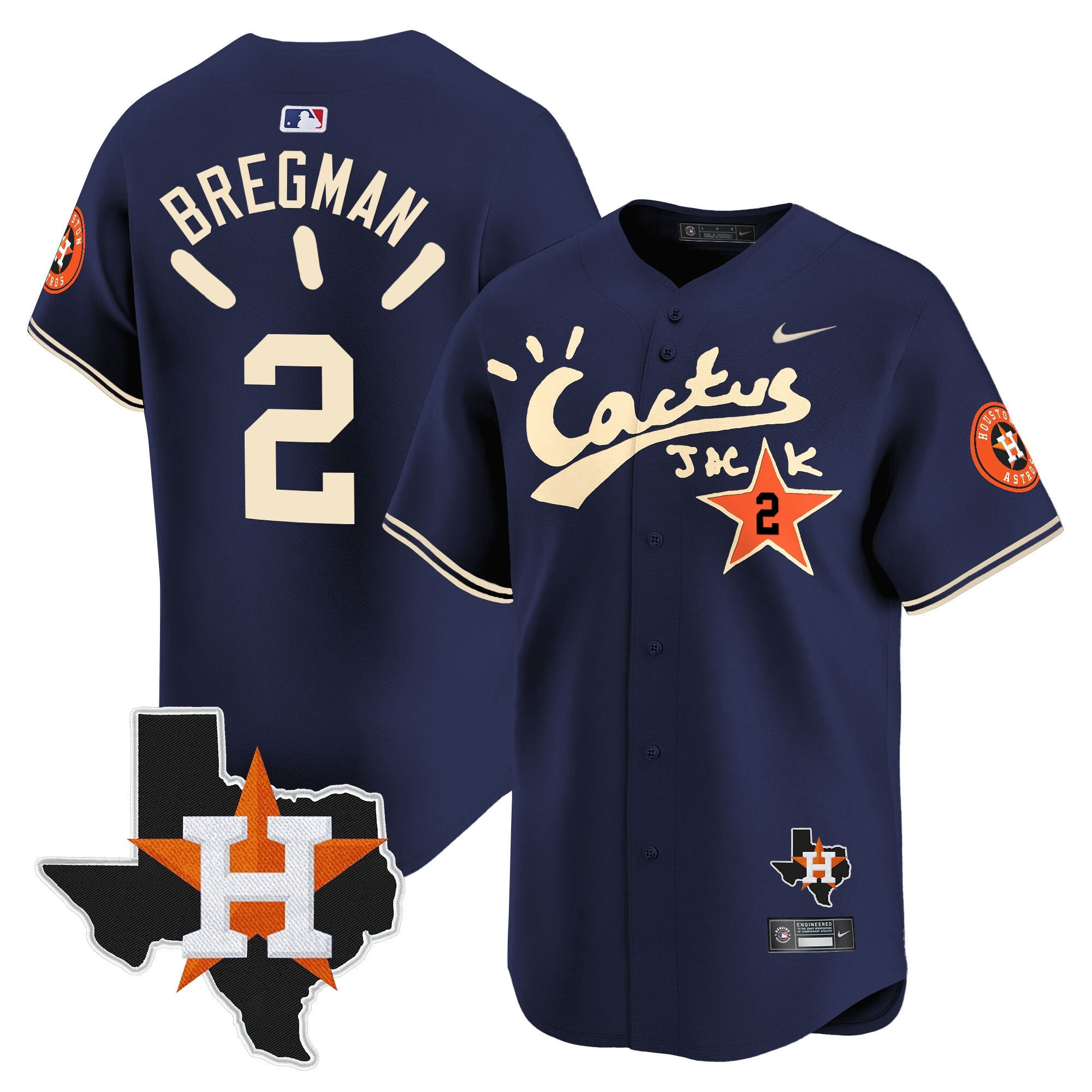 Men’s Houston Cactus Jack Patch Vapor Premier Limited Jersey V10 – Stitched