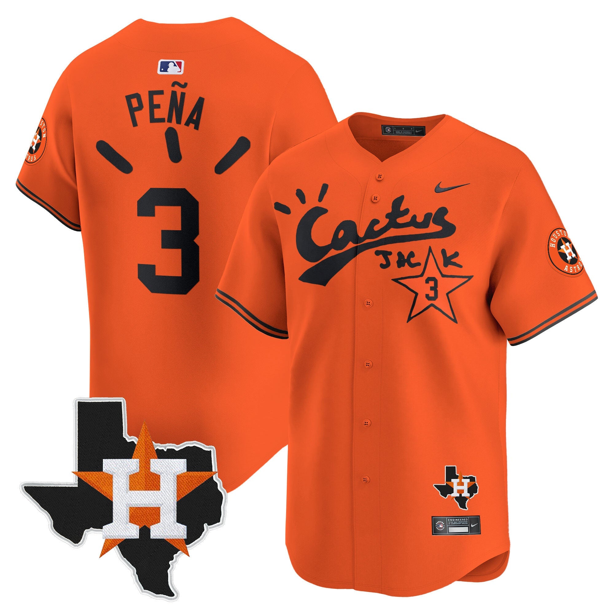 Men’s Houston Cactus Jack Patch Vapor Premier Limited Jersey V10 – Stitched