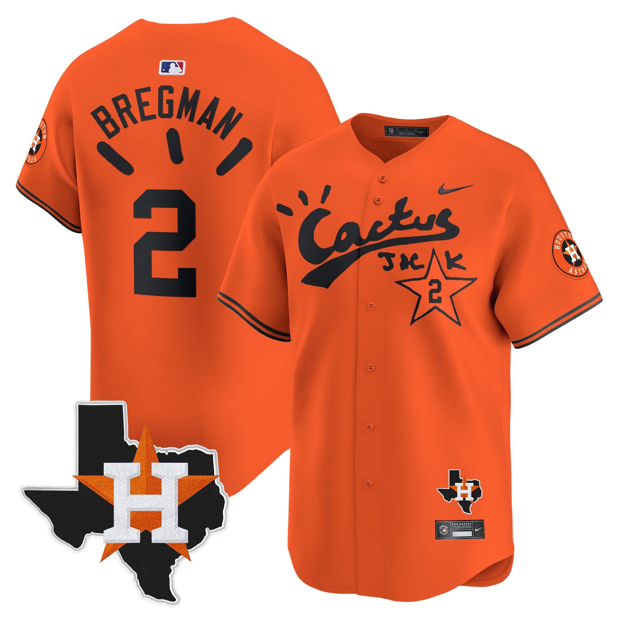 Men’s Houston Cactus Jack Patch Vapor Premier Limited Jersey V10 – Stitched