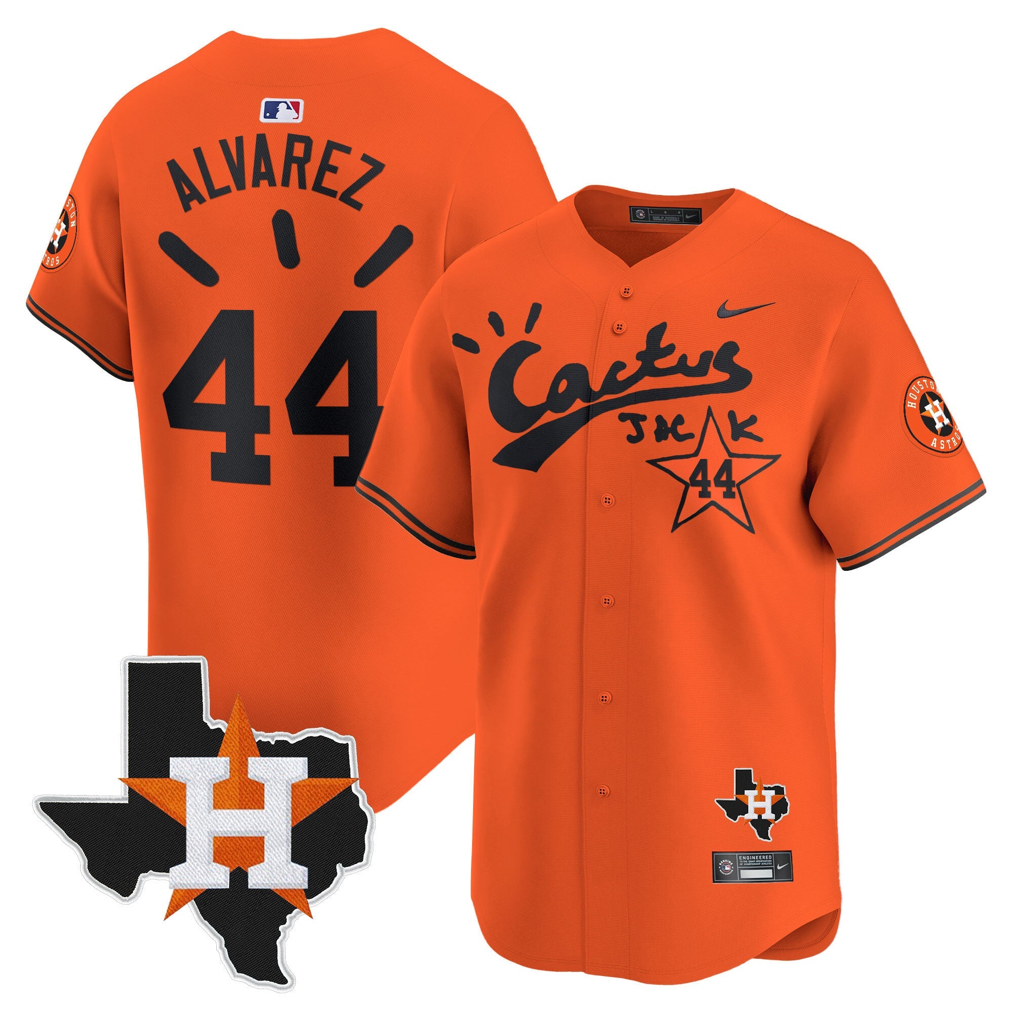 Men’s Houston Cactus Jack Patch Vapor Premier Limited Jersey V10 – Stitched
