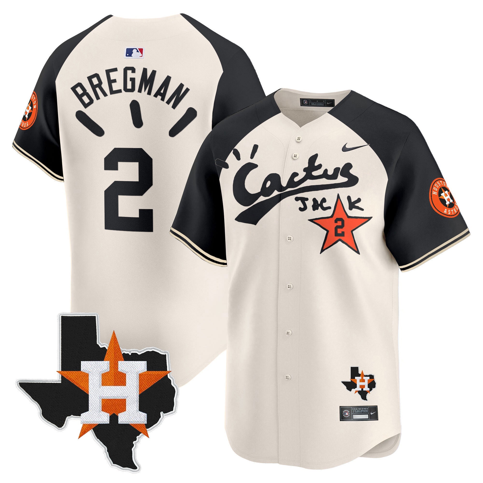 Men’s Houston Cactus Jack Patch Vapor Premier Limited Jersey V10 – Stitched