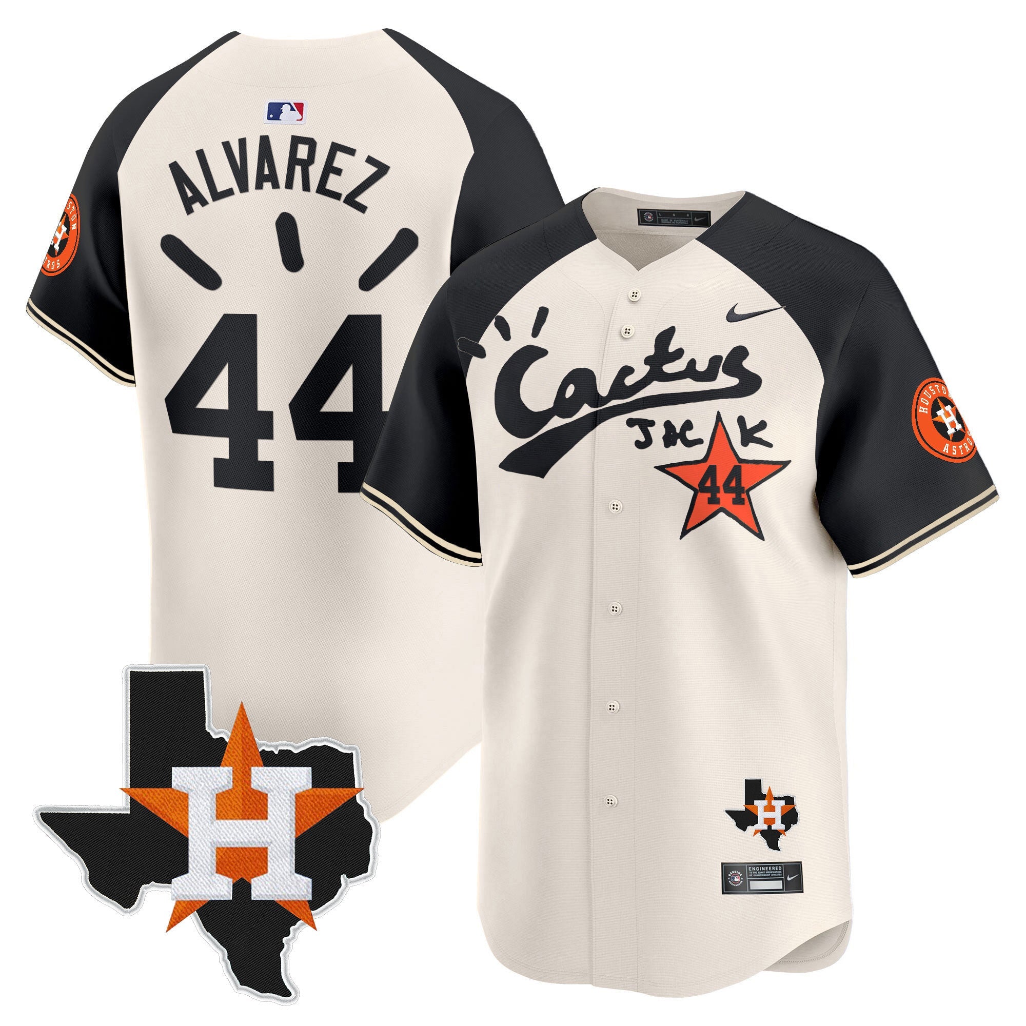 Men’s Houston Cactus Jack Patch Vapor Premier Limited Jersey V10 – Stitched