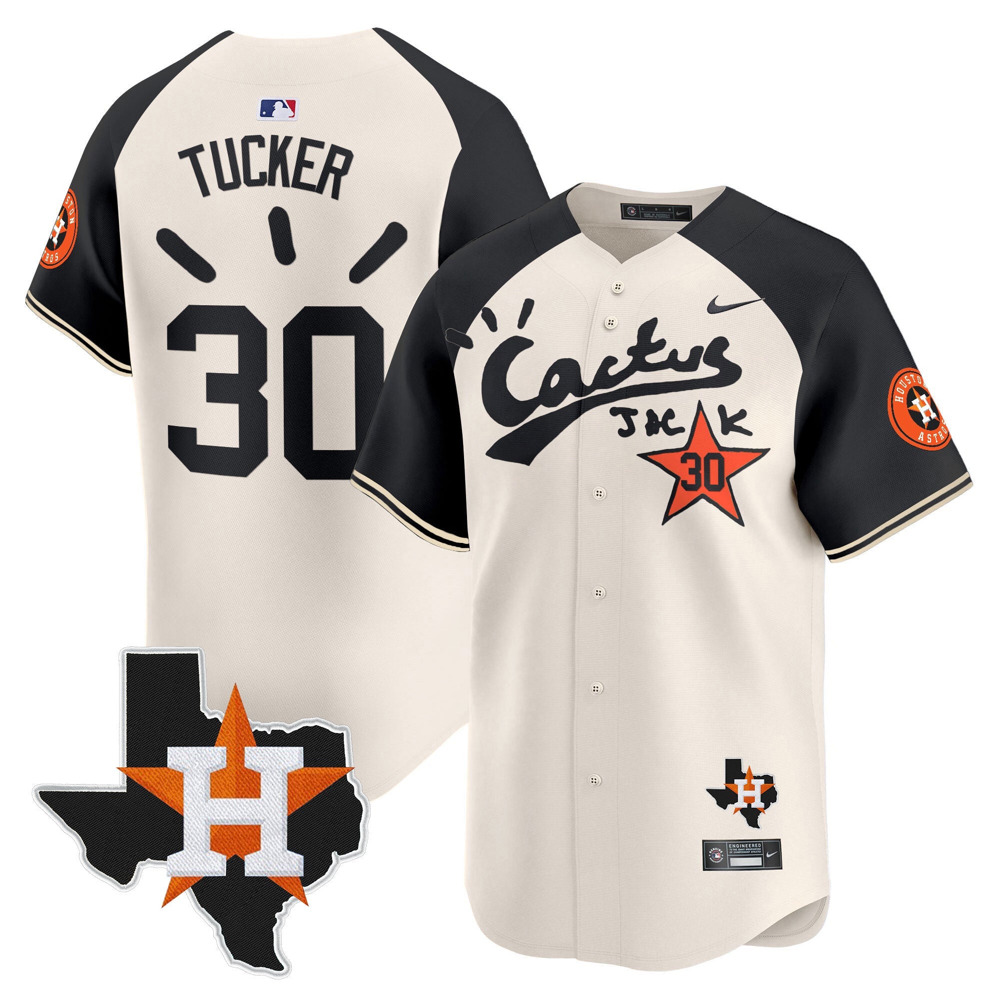 Men’s Houston Cactus Jack Patch Vapor Premier Limited Jersey V10 – Stitched