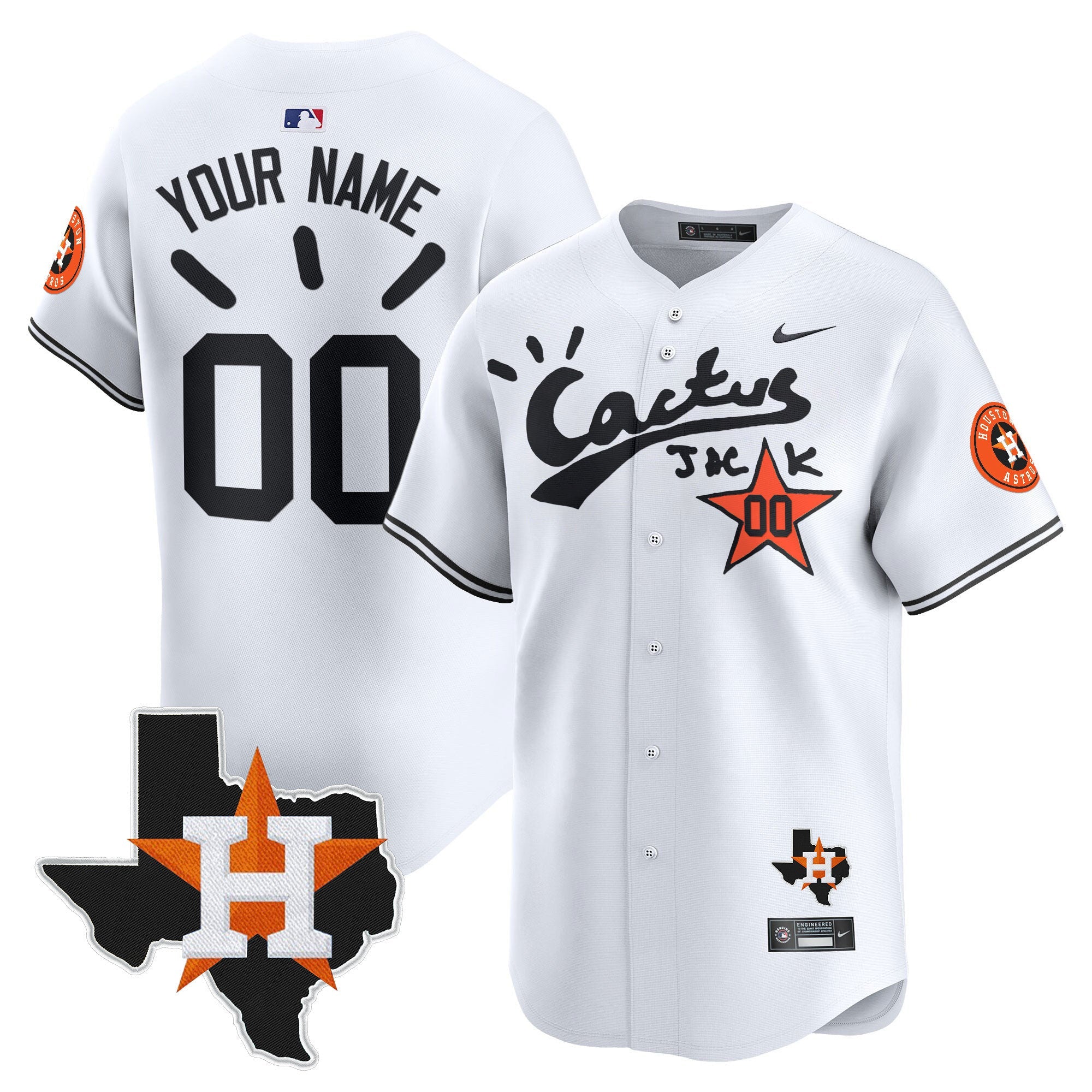 Houston Cactus Jack Patch Vapor Premier Limited Custom Jersey V10 – Stitched