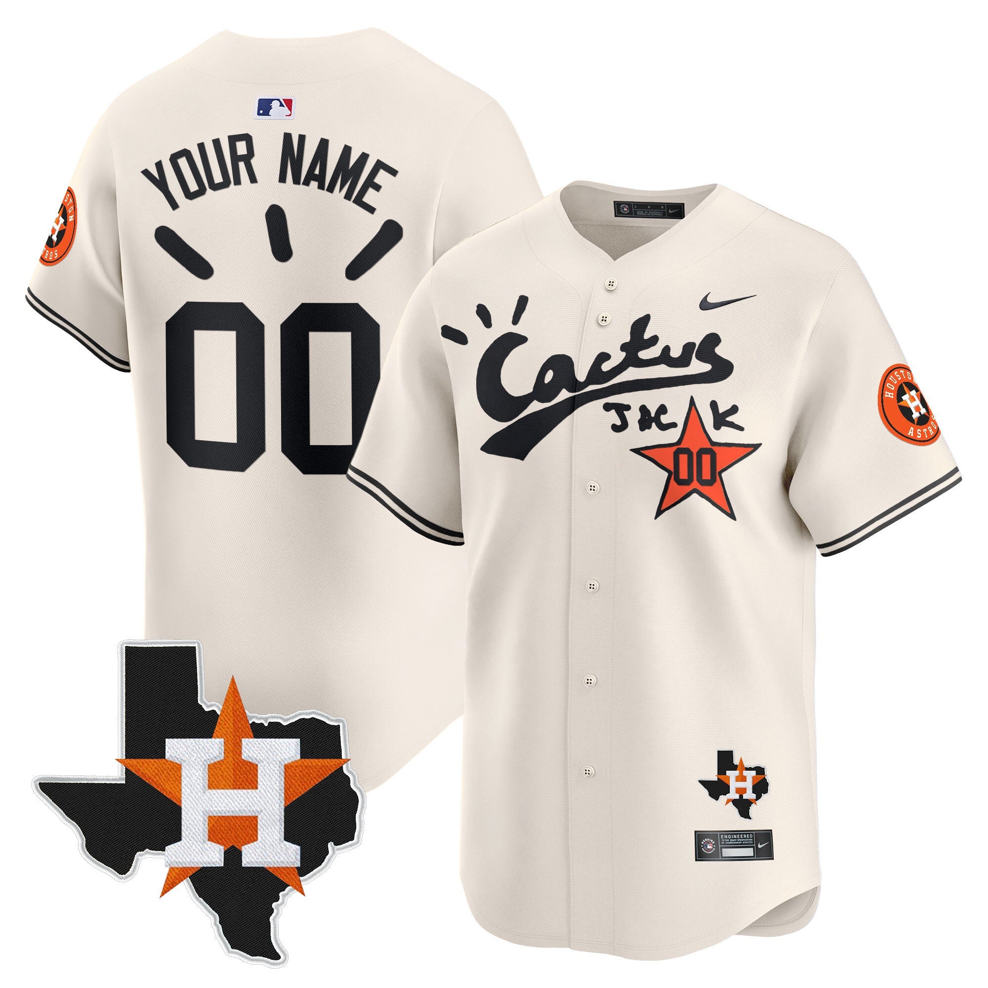 Houston Cactus Jack Patch Vapor Premier Limited Custom Jersey V10 – Stitched