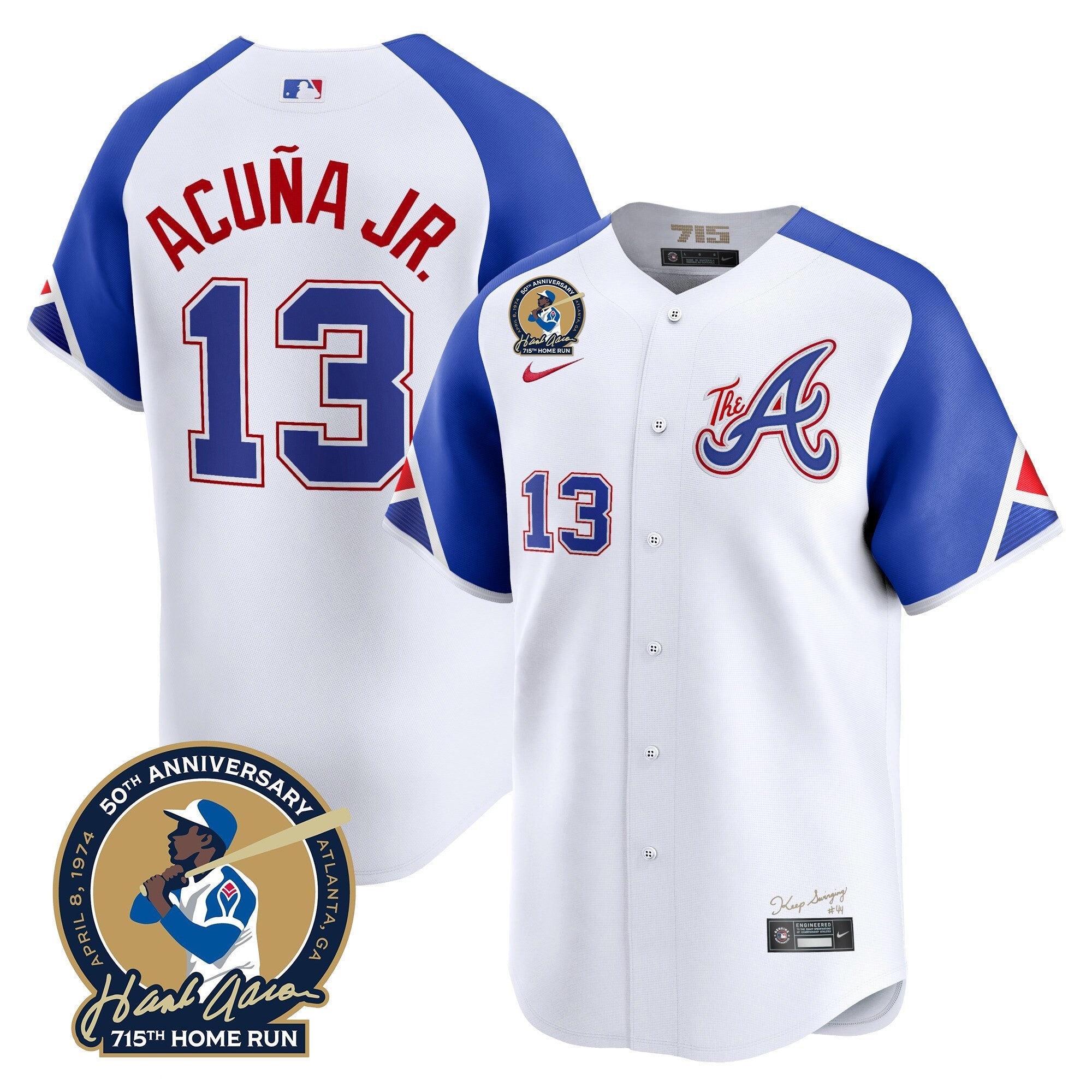 Men’s Atlanta Hank Aaron 715th Home Run Patch Vapor Premier Limited Jersey V2