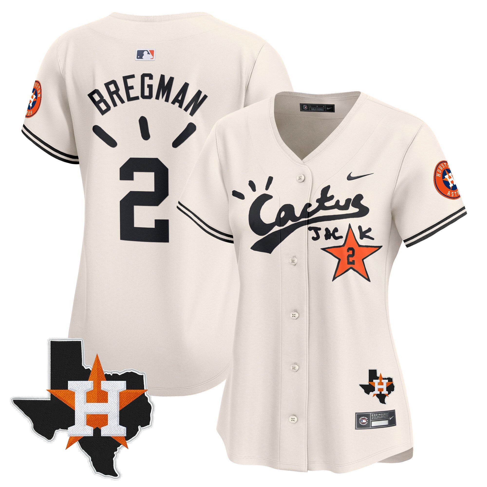 Women’s Houston Cactus Jack Patch Vapor Premier Limited Jersey V10 – Stitched