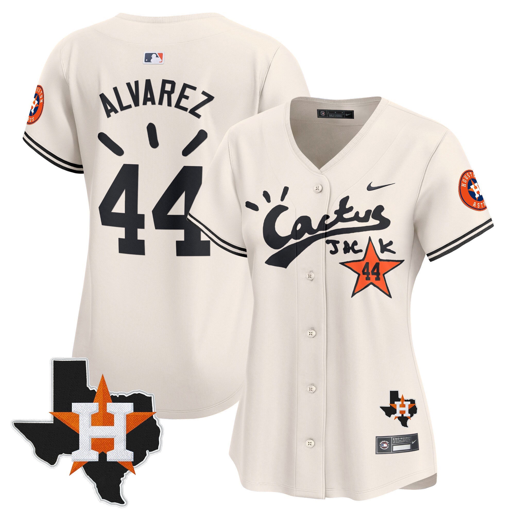 Women’s Houston Cactus Jack Patch Vapor Premier Limited Jersey V10 – Stitched