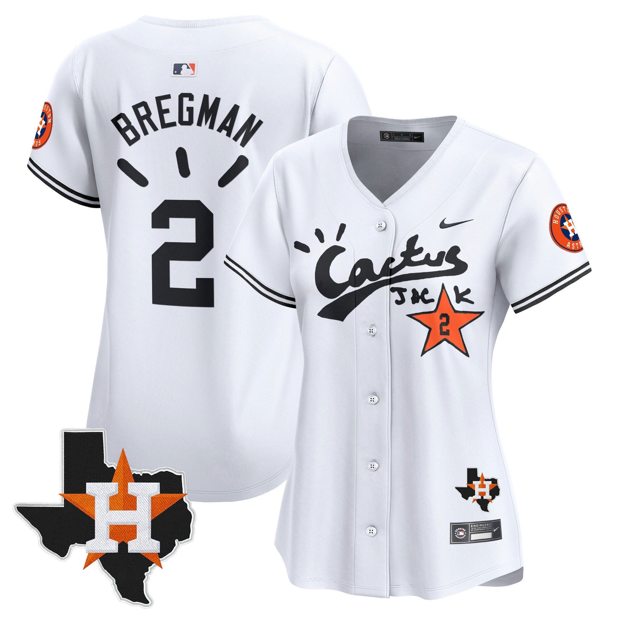Women’s Houston Cactus Jack Patch Vapor Premier Limited Jersey V10 – Stitched