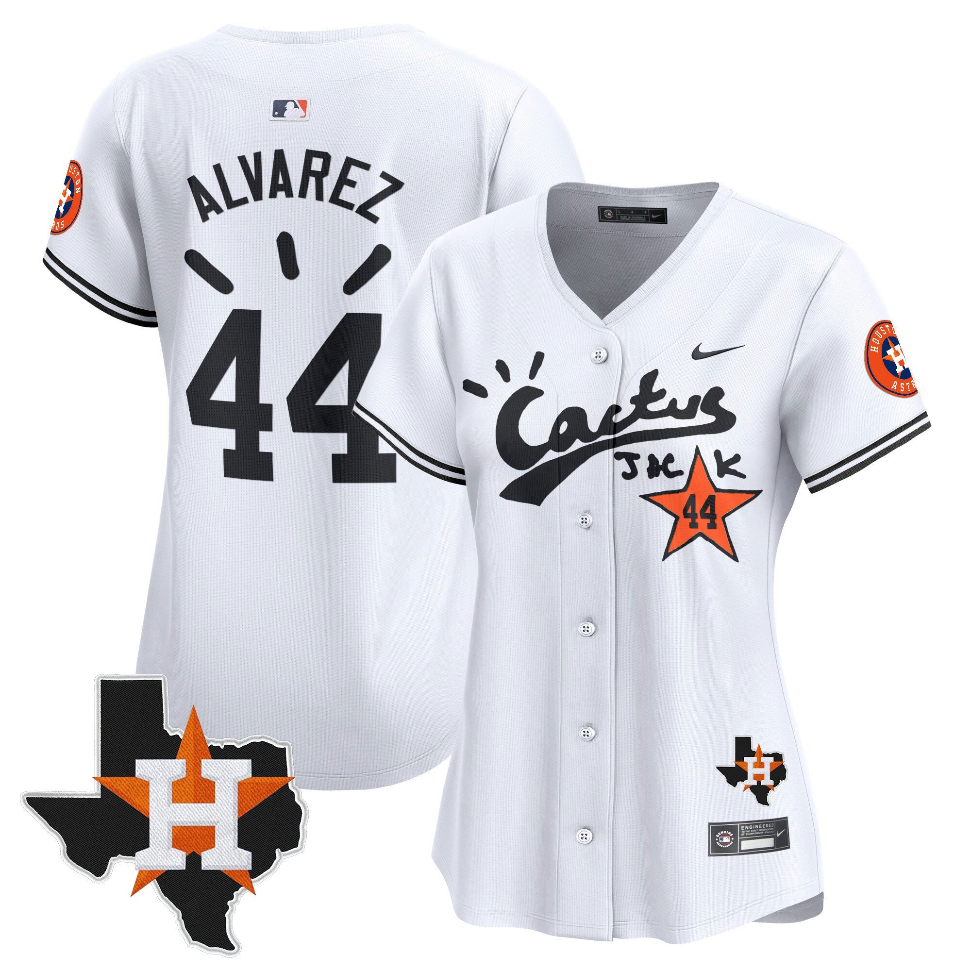 Women’s Houston Cactus Jack Patch Vapor Premier Limited Jersey V10 – Stitched