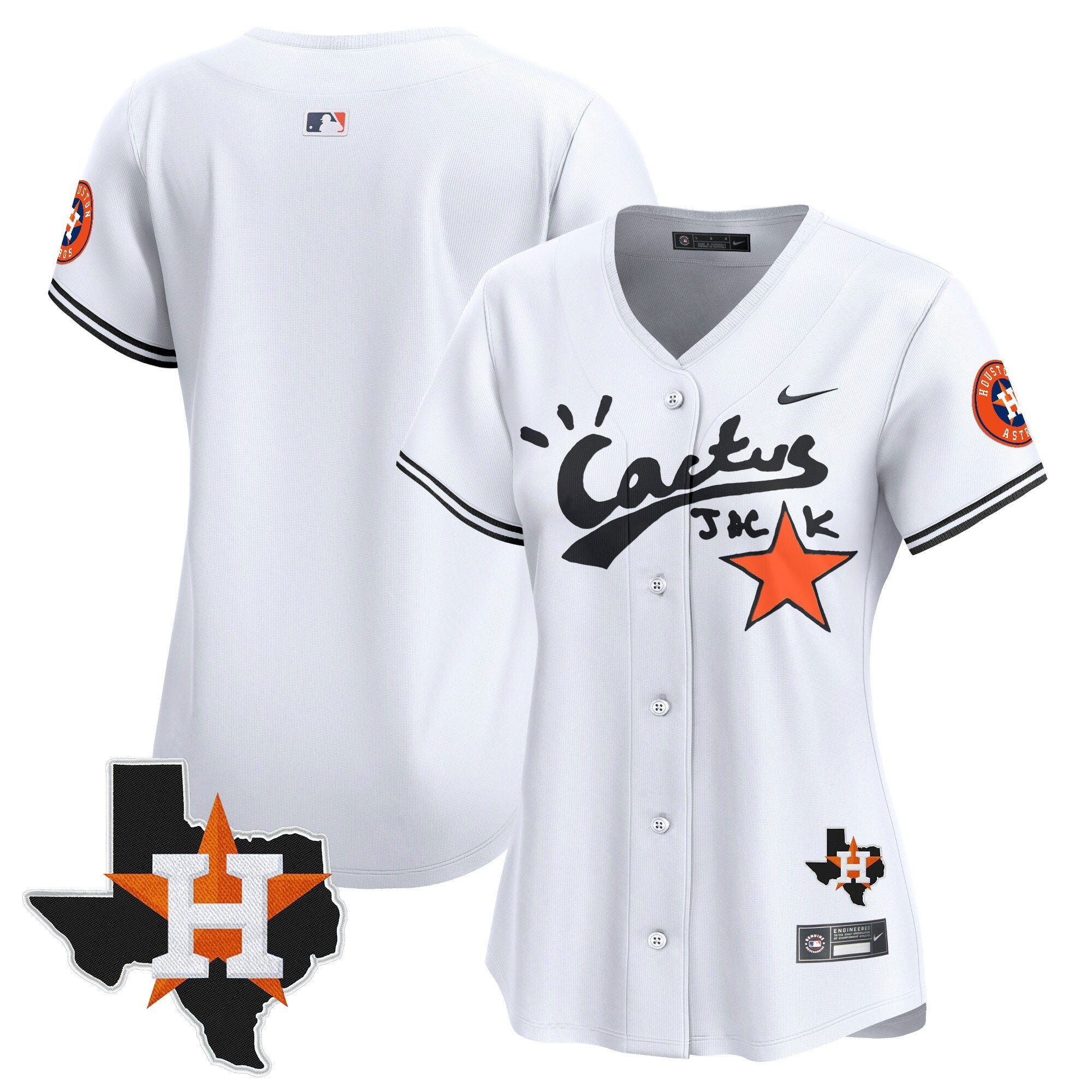 Women’s Houston Cactus Jack Patch Vapor Premier Limited Jersey V10 – Stitched