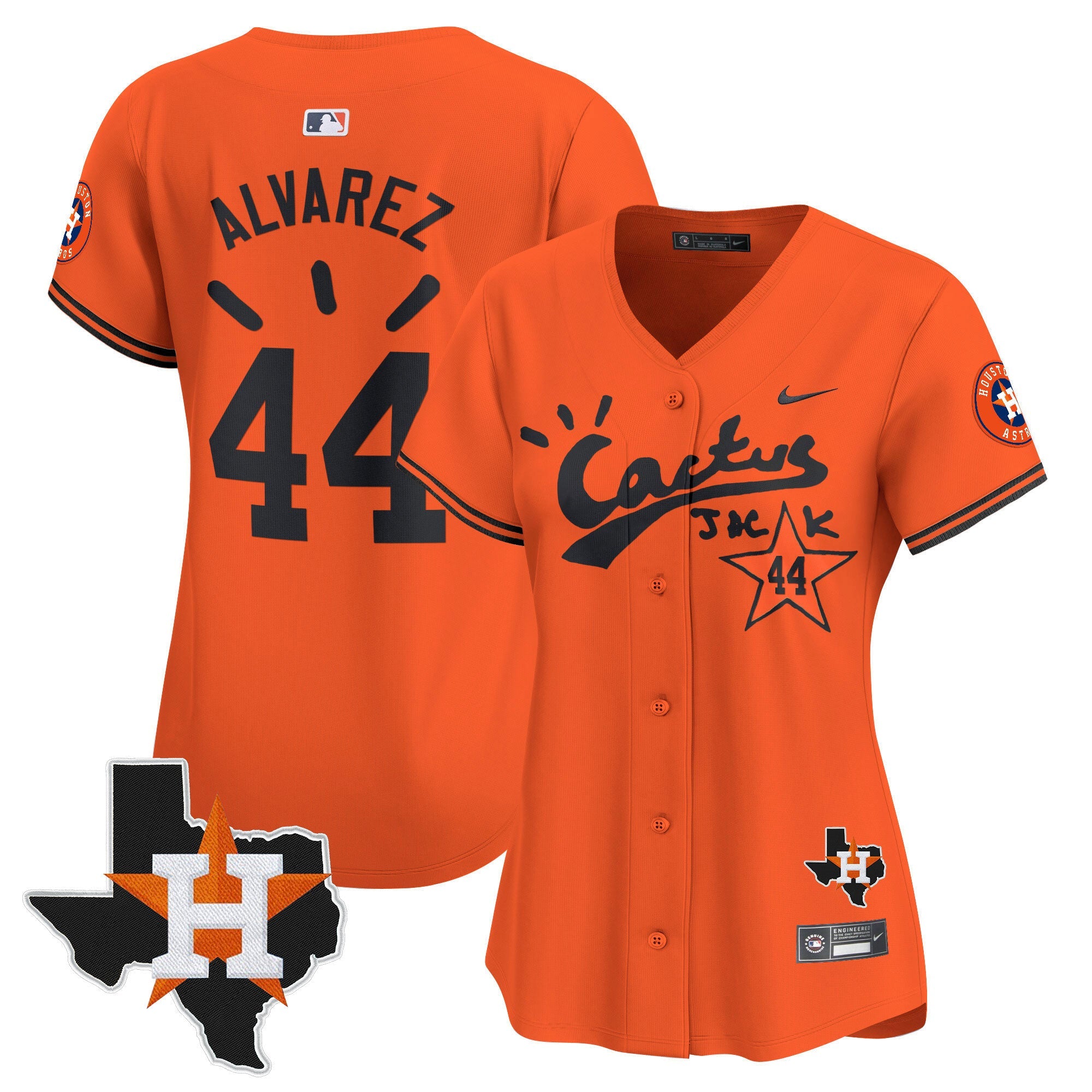 Women’s Houston Cactus Jack Patch Vapor Premier Limited Jersey V10 – Stitched