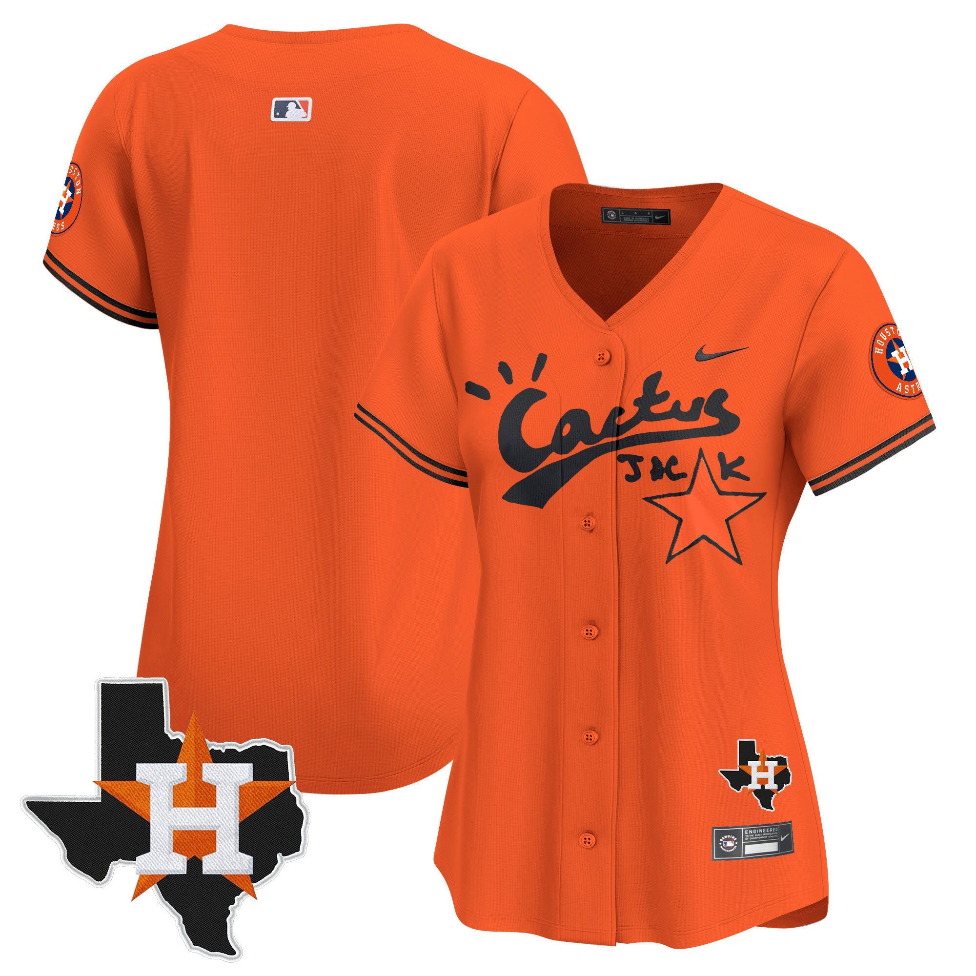 Women’s Houston Cactus Jack Patch Vapor Premier Limited Jersey V10 – Stitched