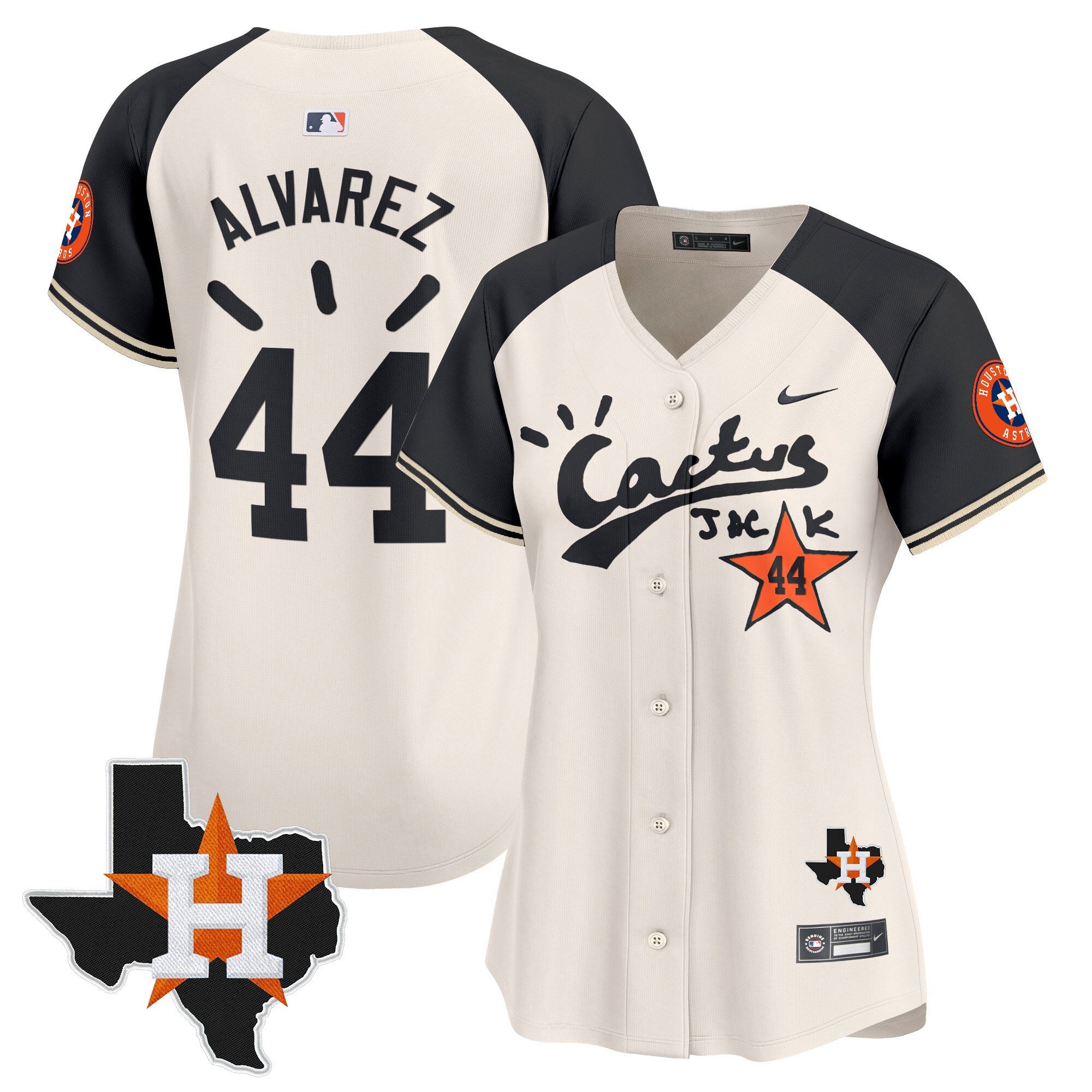 Women’s Houston Cactus Jack Patch Vapor Premier Limited Jersey V10 – Stitched