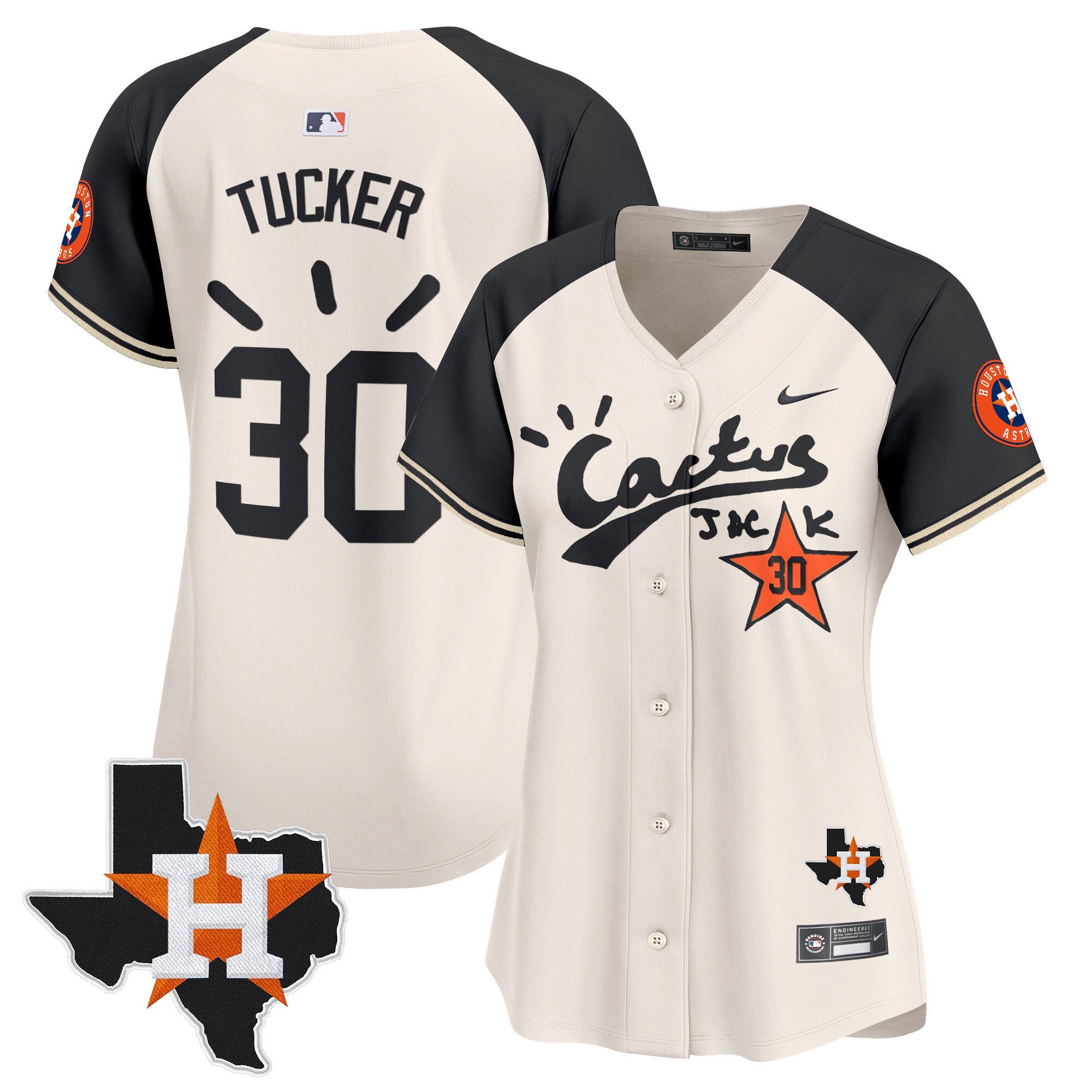 Women’s Houston Cactus Jack Patch Vapor Premier Limited Jersey V10 – Stitched