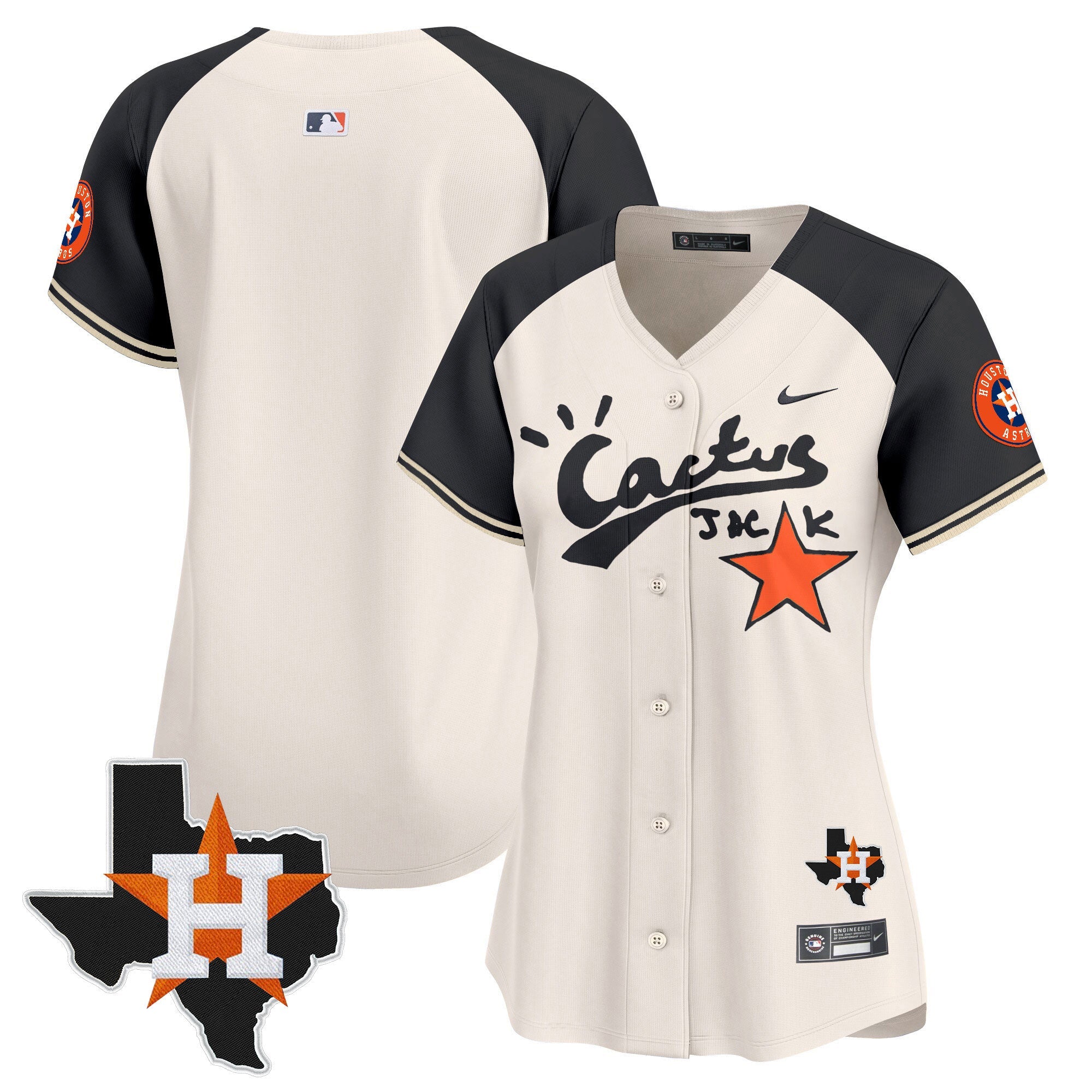 Women’s Houston Cactus Jack Patch Vapor Premier Limited Jersey V10 – Stitched