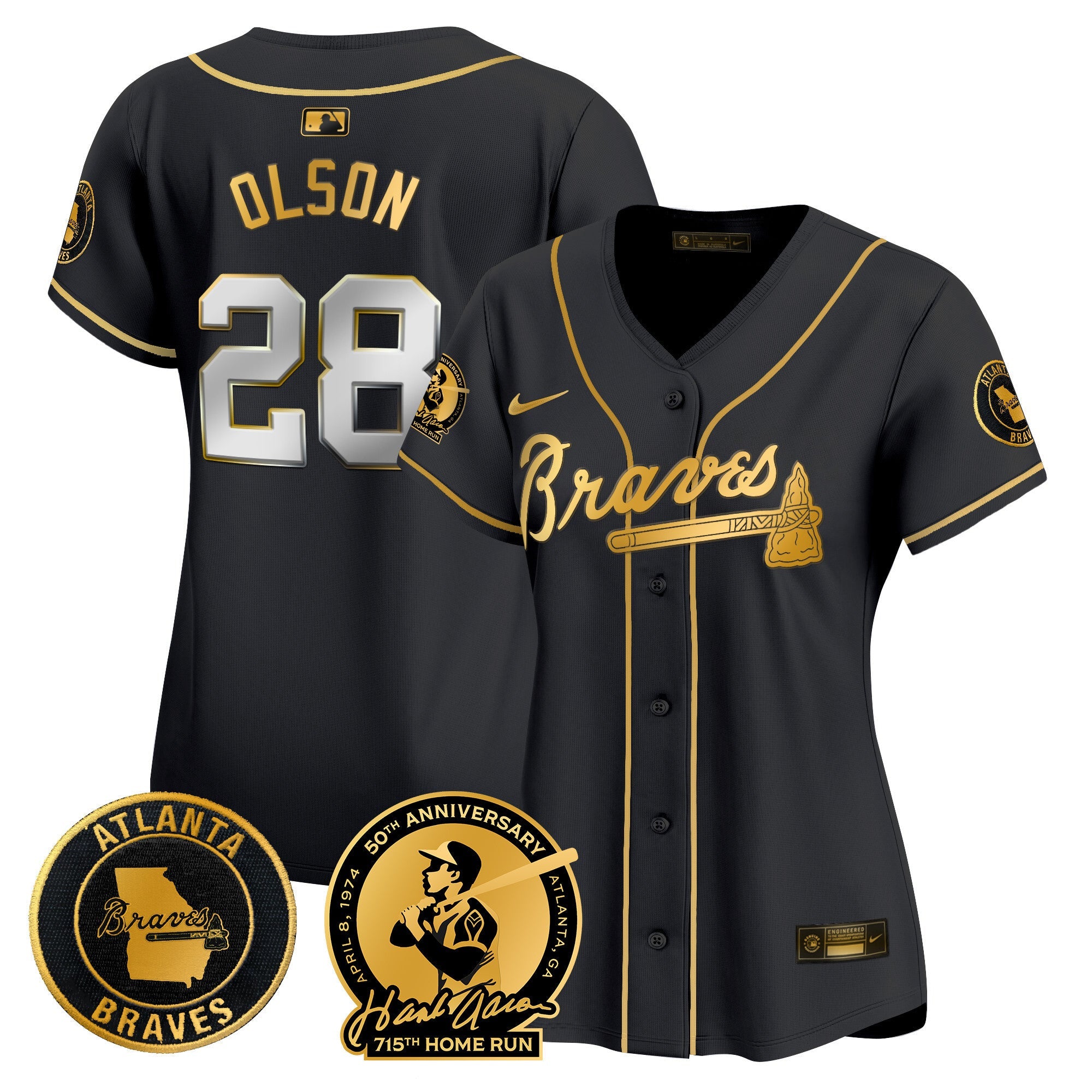 Women’s Atlanta Hank Aaron 715th Home Run Patch Vapor Premier Limited Jersey