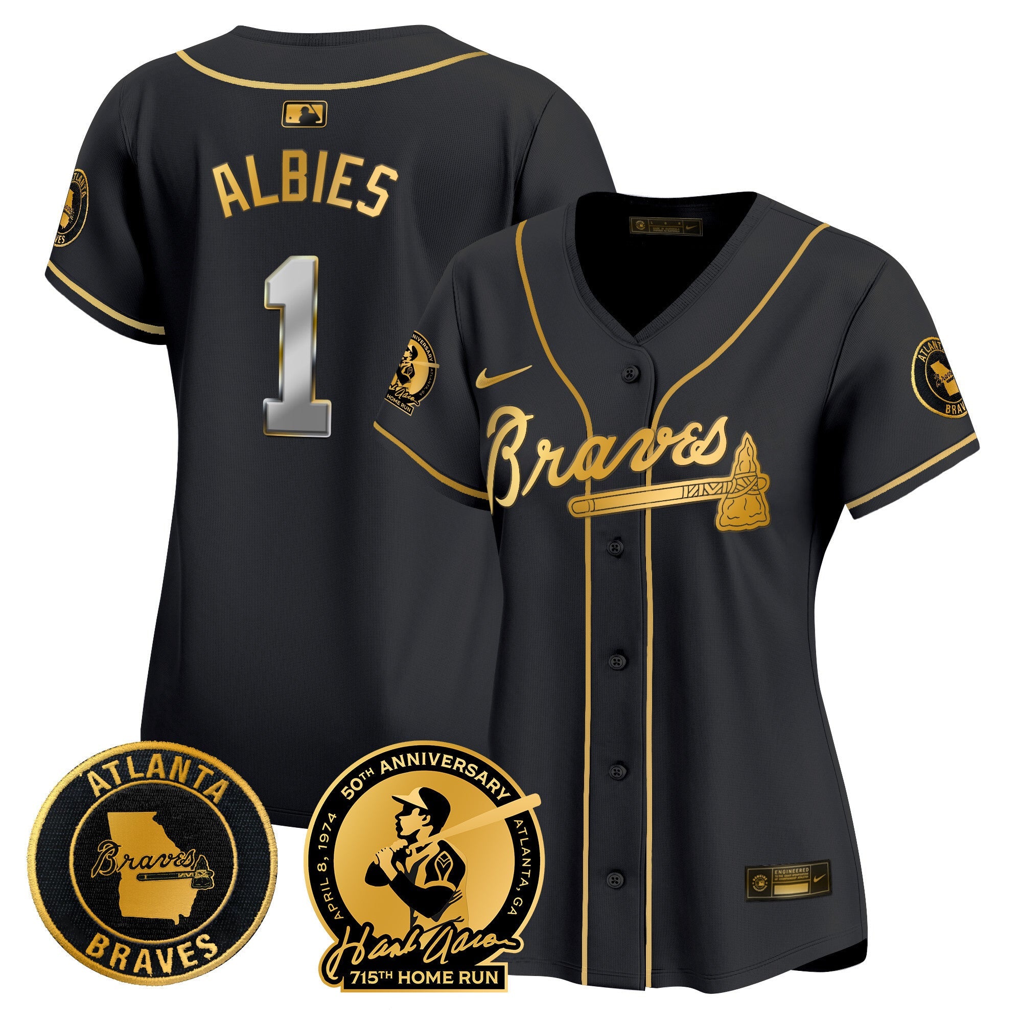 Women’s Atlanta Hank Aaron 715th Home Run Patch Vapor Premier Limited Jersey