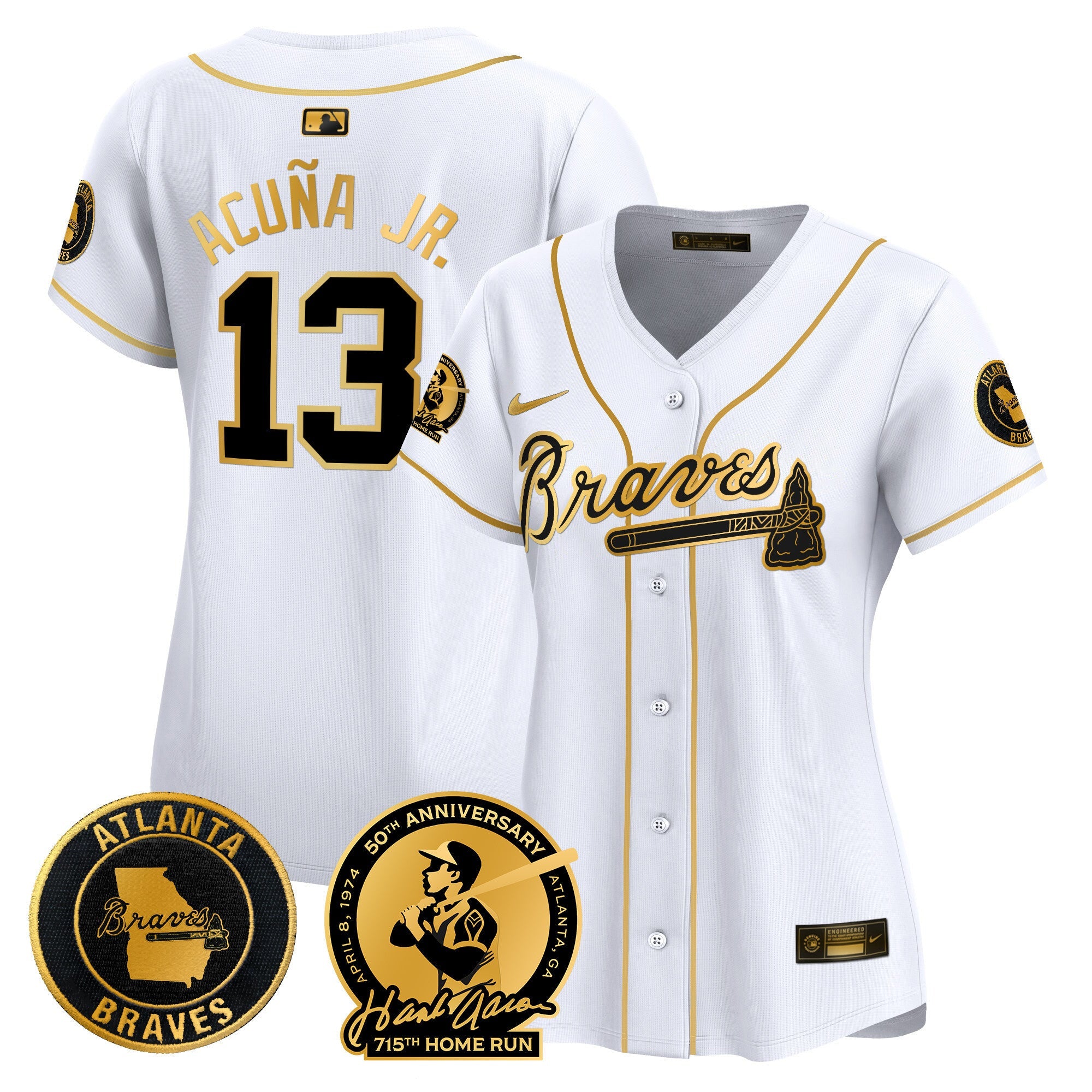 Women’s Atlanta Hank Aaron 715th Home Run Patch Vapor Premier Limited Jersey