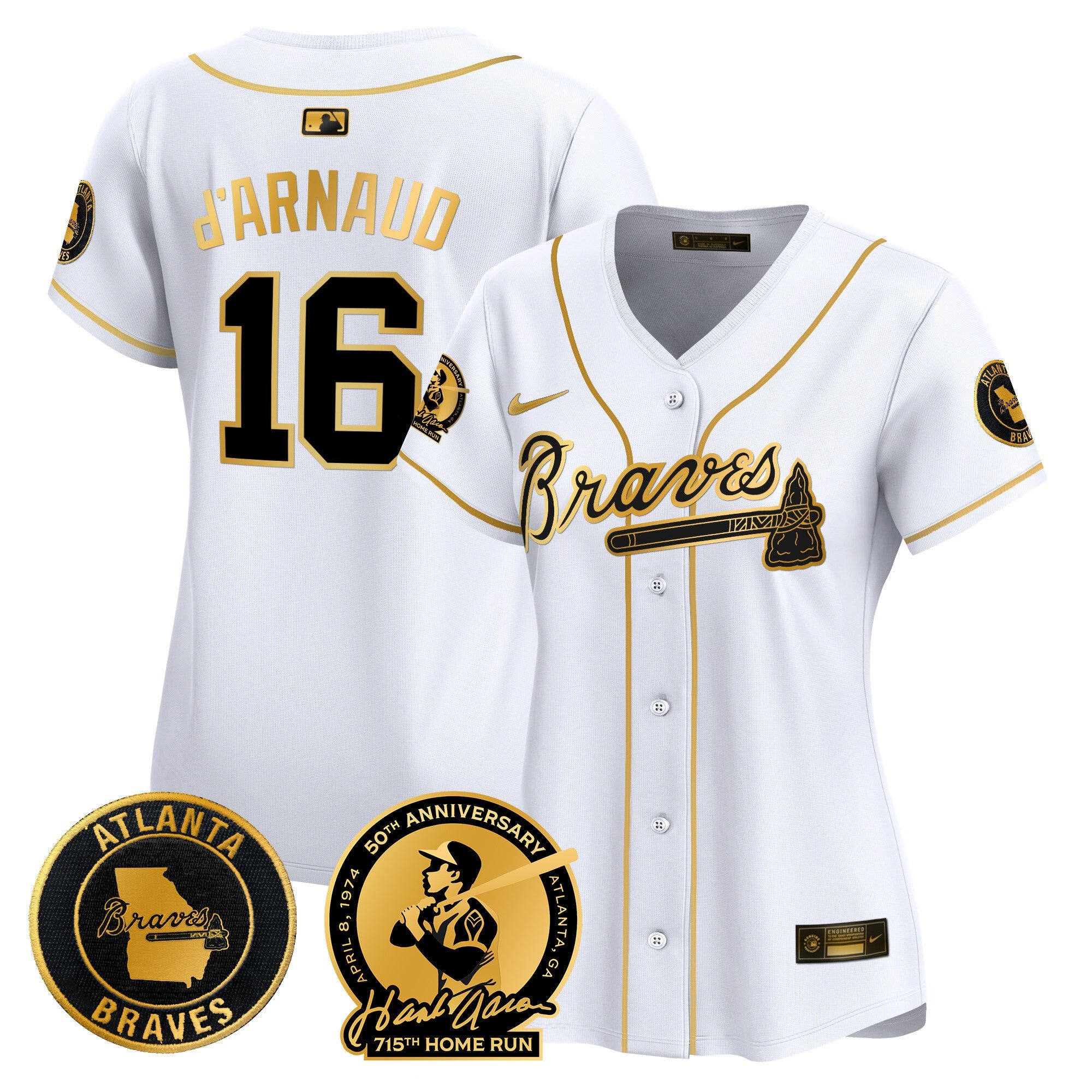 Women’s Atlanta Hank Aaron 715th Home Run Patch Vapor Premier Limited Jersey