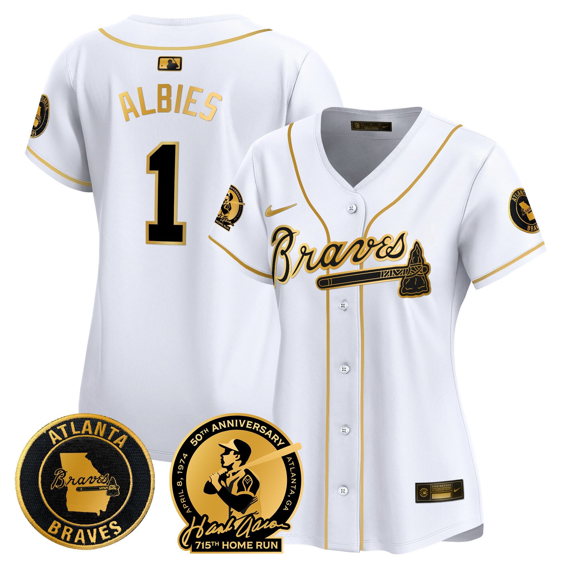 Women’s Atlanta Hank Aaron 715th Home Run Patch Vapor Premier Limited Jersey