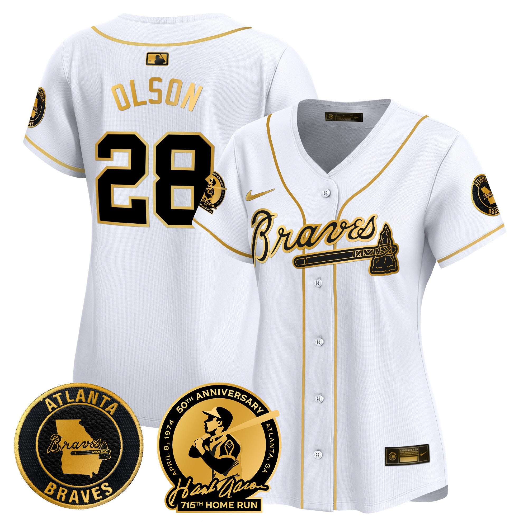 Women’s Atlanta Hank Aaron 715th Home Run Patch Vapor Premier Limited Jersey
