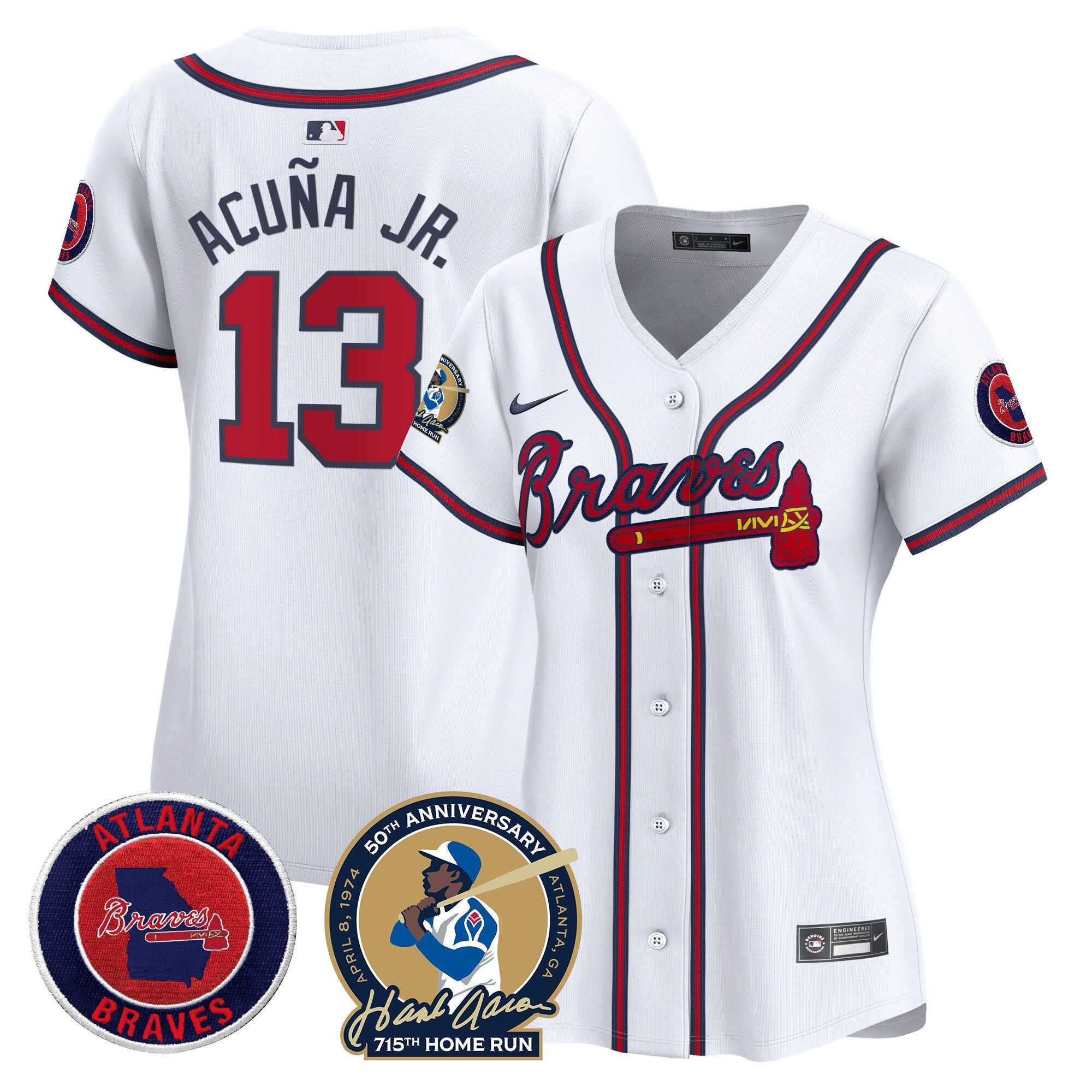 Women’s Atlanta Hank Aaron 715th Home Run Patch Vapor Premier Limited Jersey