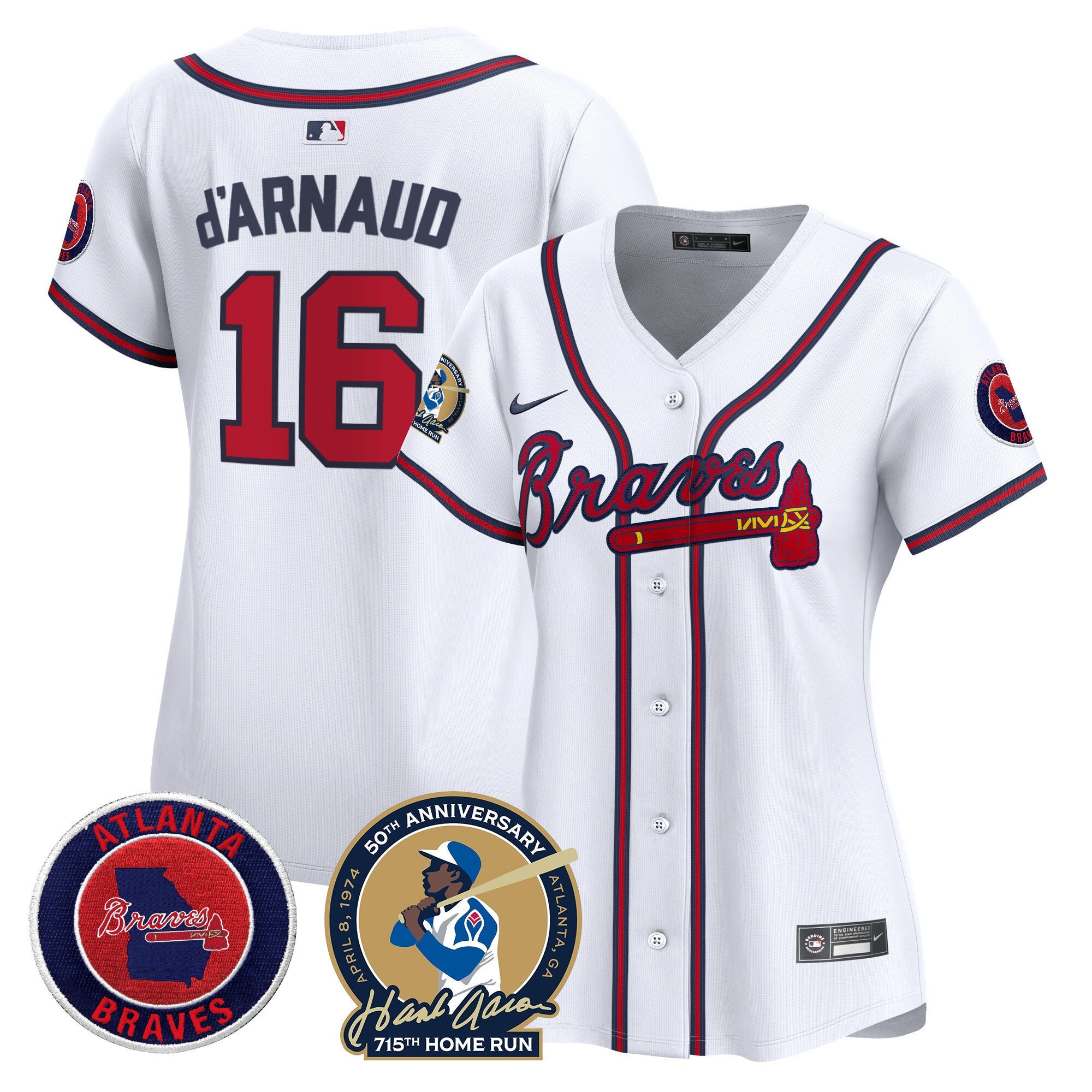 Women’s Atlanta Hank Aaron 715th Home Run Patch Vapor Premier Limited Jersey