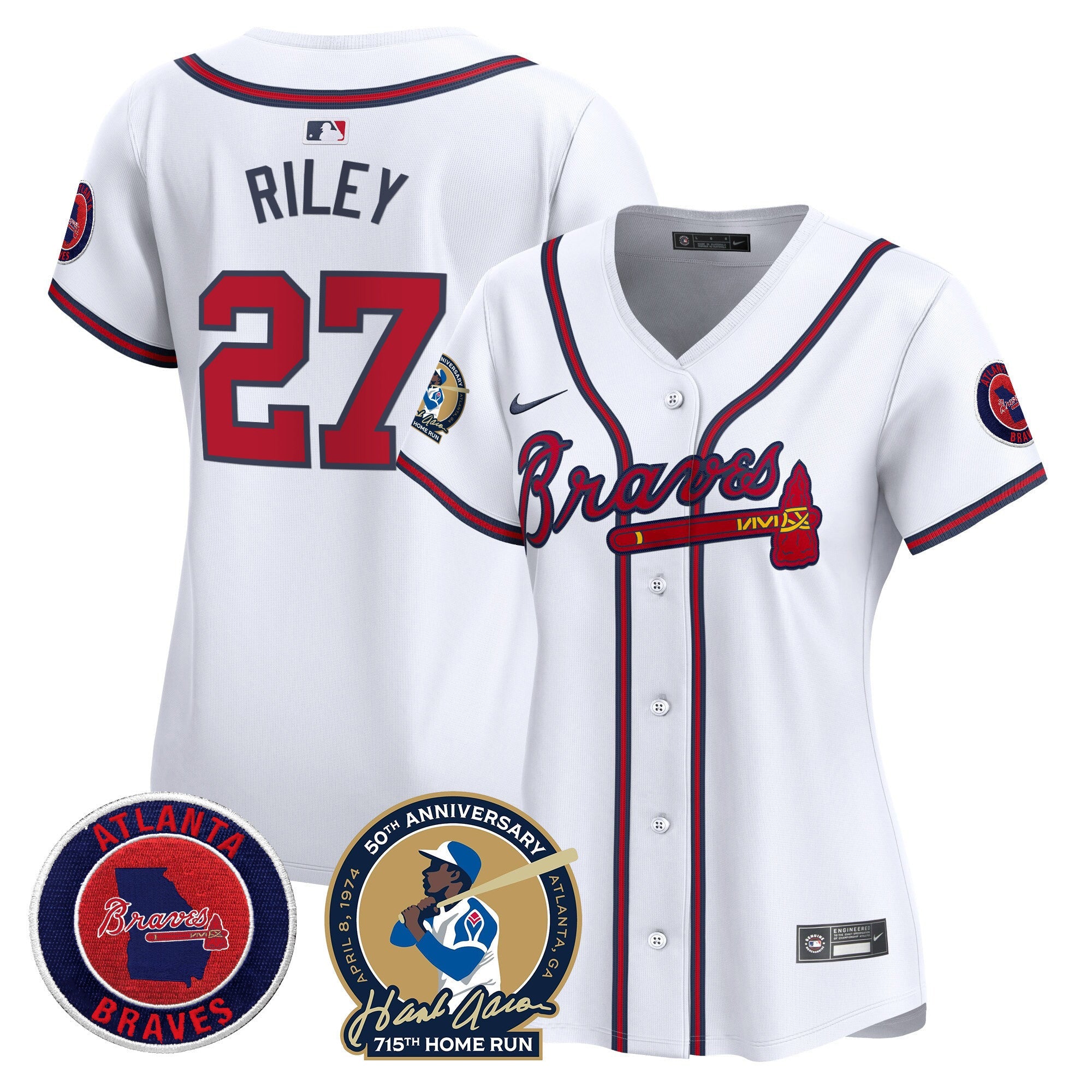 Women’s Atlanta Hank Aaron 715th Home Run Patch Vapor Premier Limited Jersey