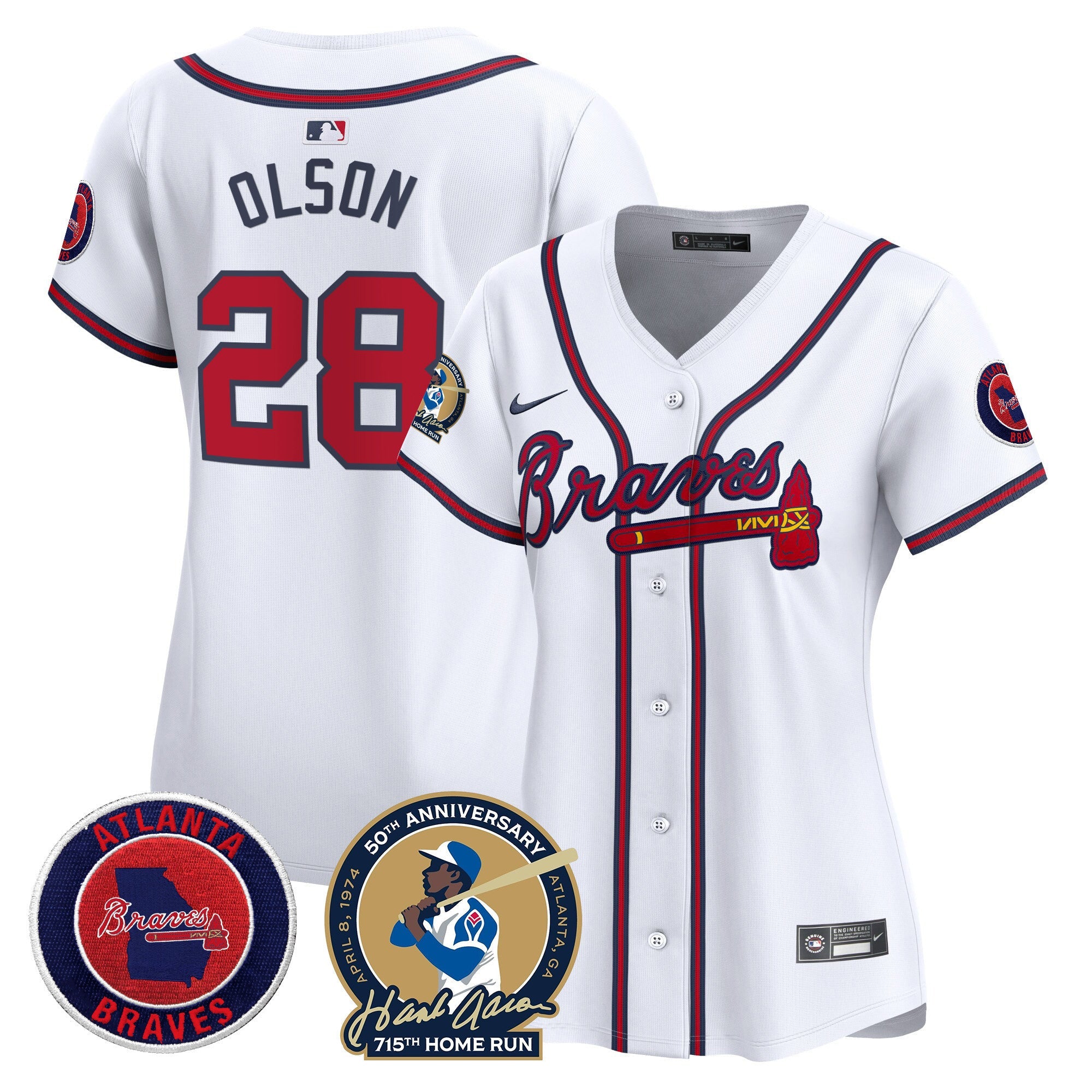 Women’s Atlanta Hank Aaron 715th Home Run Patch Vapor Premier Limited Jersey