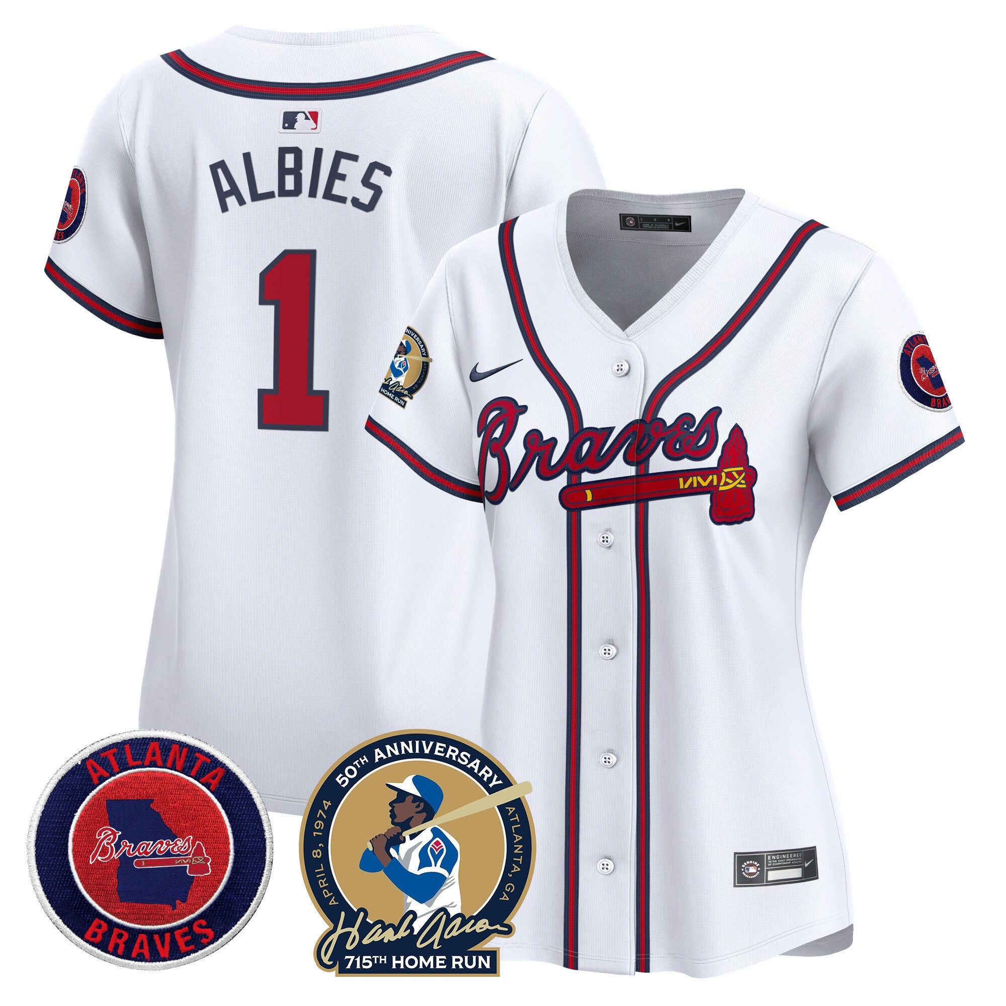 Women’s Atlanta Hank Aaron 715th Home Run Patch Vapor Premier Limited Jersey