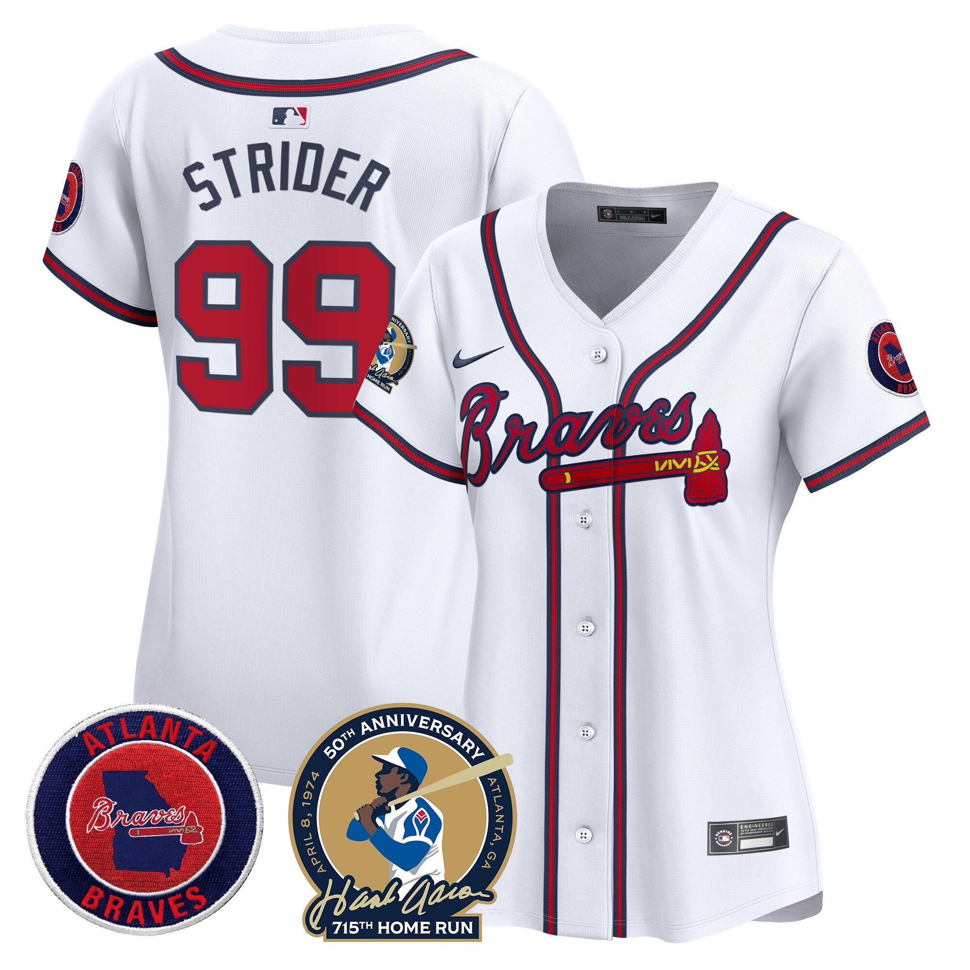 Women’s Atlanta Hank Aaron 715th Home Run Patch Vapor Premier Limited Jersey