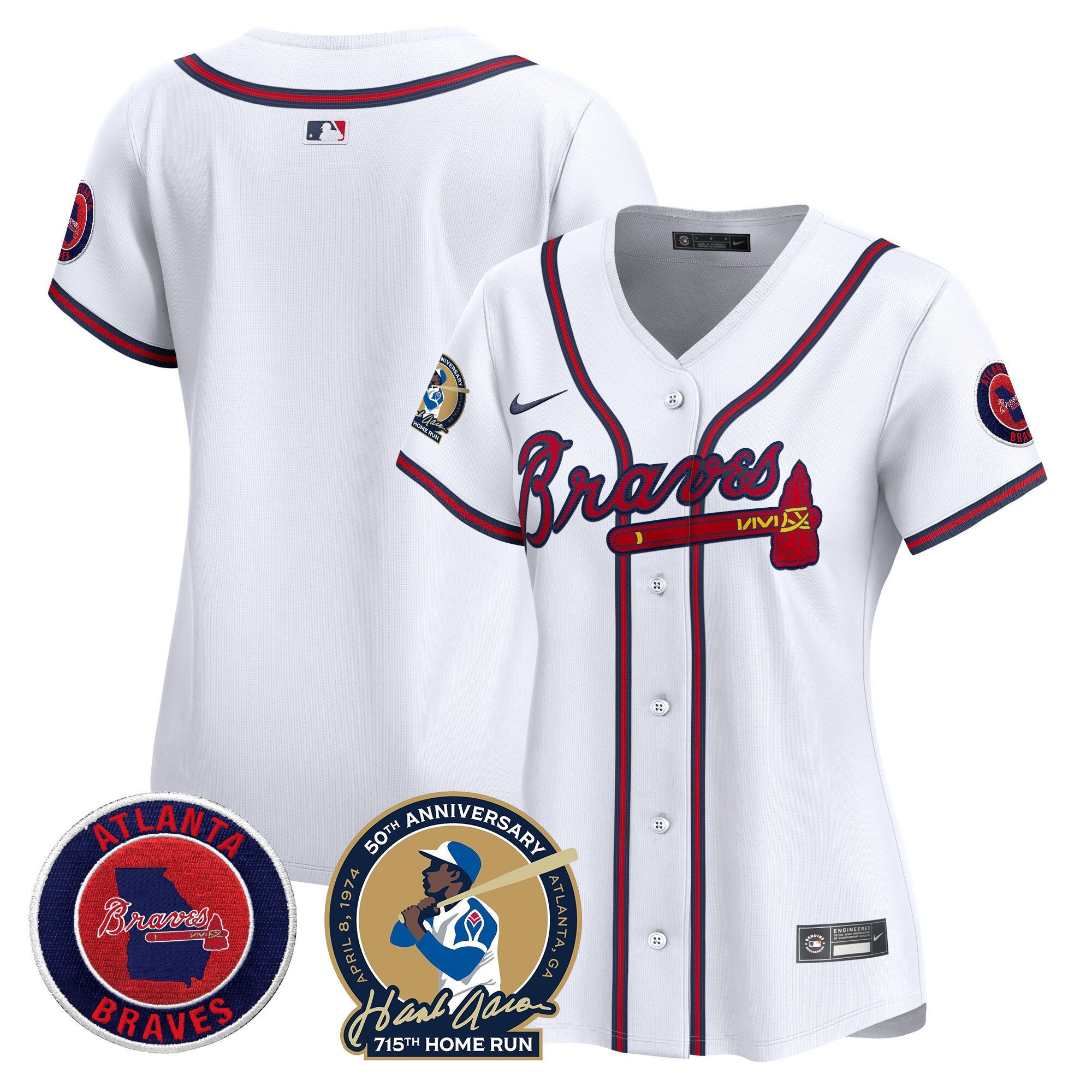 Women’s Atlanta Hank Aaron 715th Home Run Patch Vapor Premier Limited Jersey