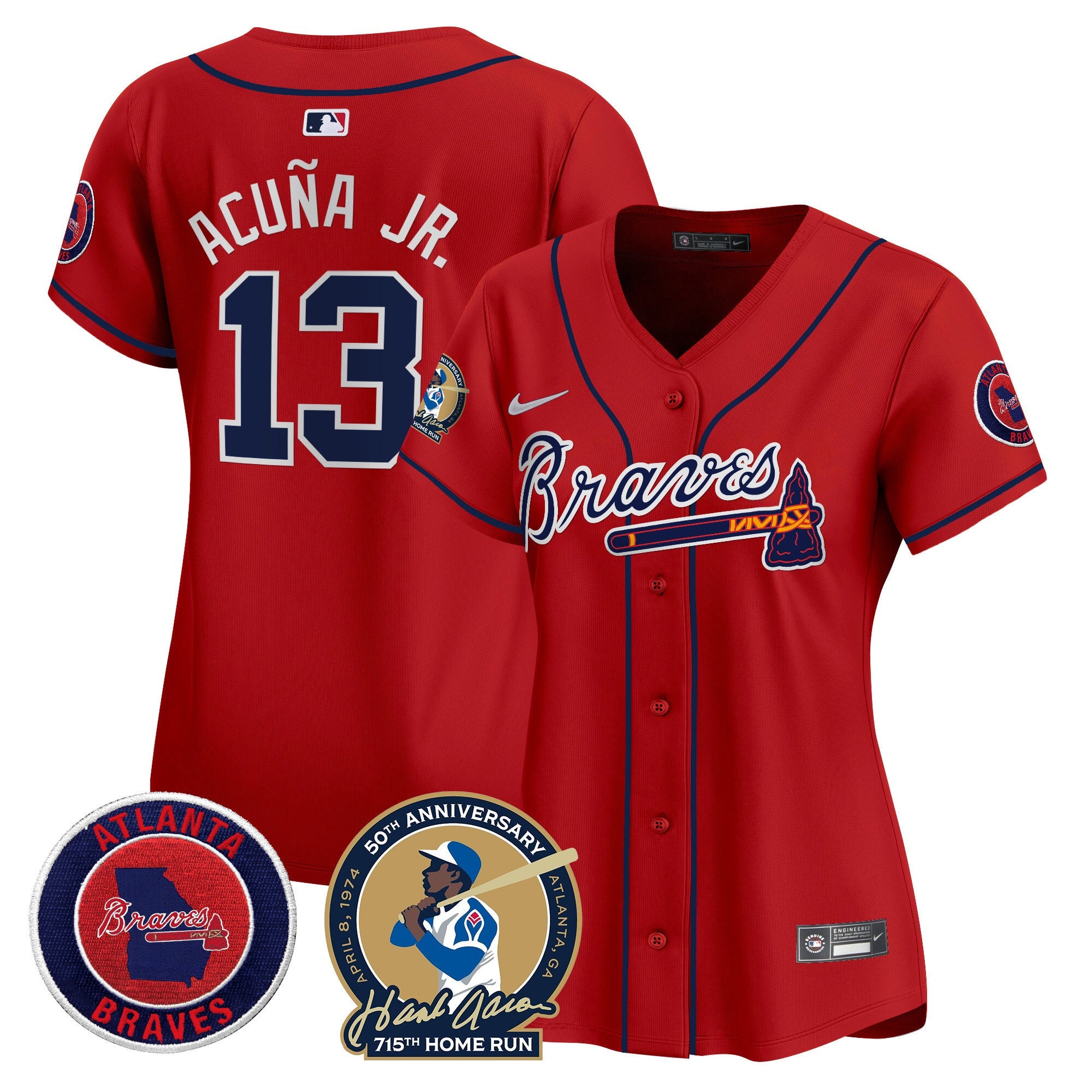 Women’s Atlanta Hank Aaron 715th Home Run Patch Vapor Premier Limited Jersey