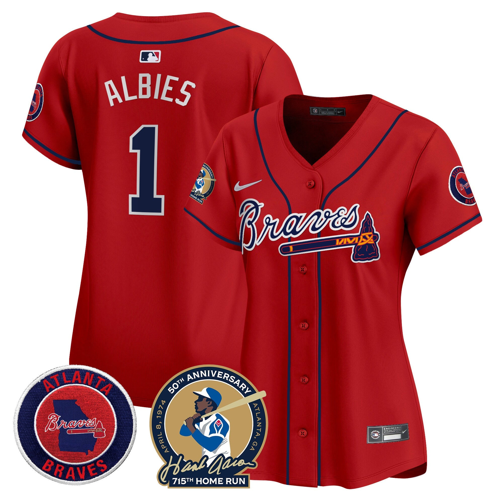 Women’s Atlanta Hank Aaron 715th Home Run Patch Vapor Premier Limited Jersey