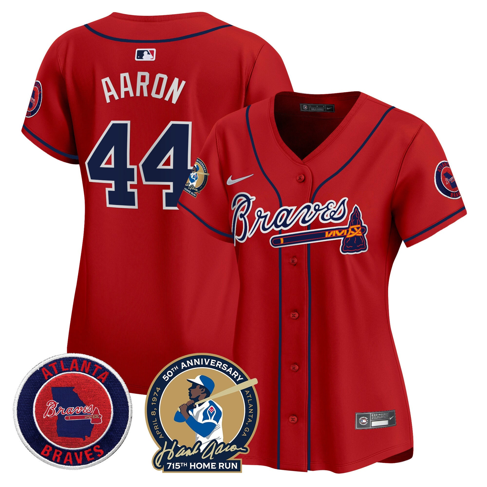 Women’s Atlanta Hank Aaron 715th Home Run Patch Vapor Premier Limited Jersey