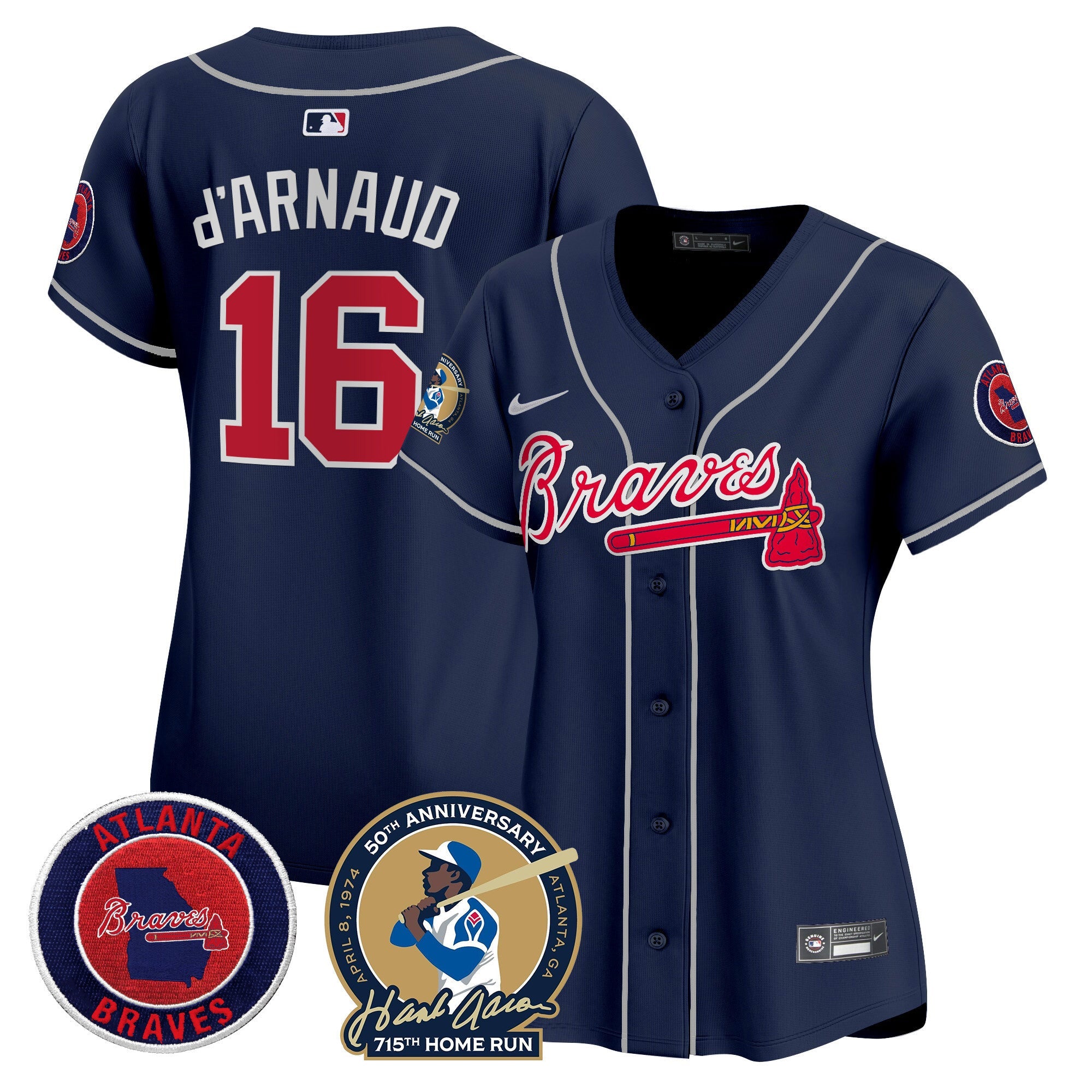 Women’s Atlanta Hank Aaron 715th Home Run Patch Vapor Premier Limited Jersey
