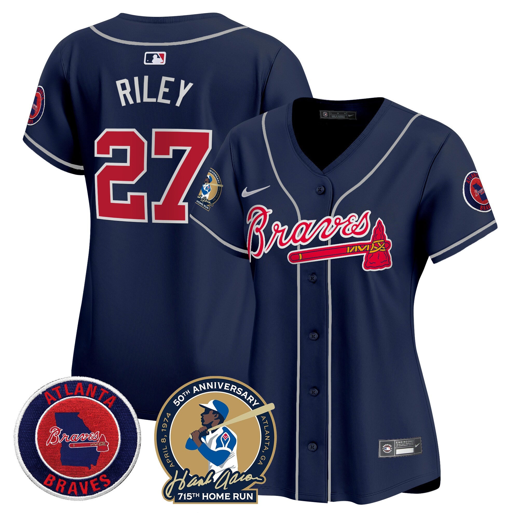 Women’s Atlanta Hank Aaron 715th Home Run Patch Vapor Premier Limited Jersey