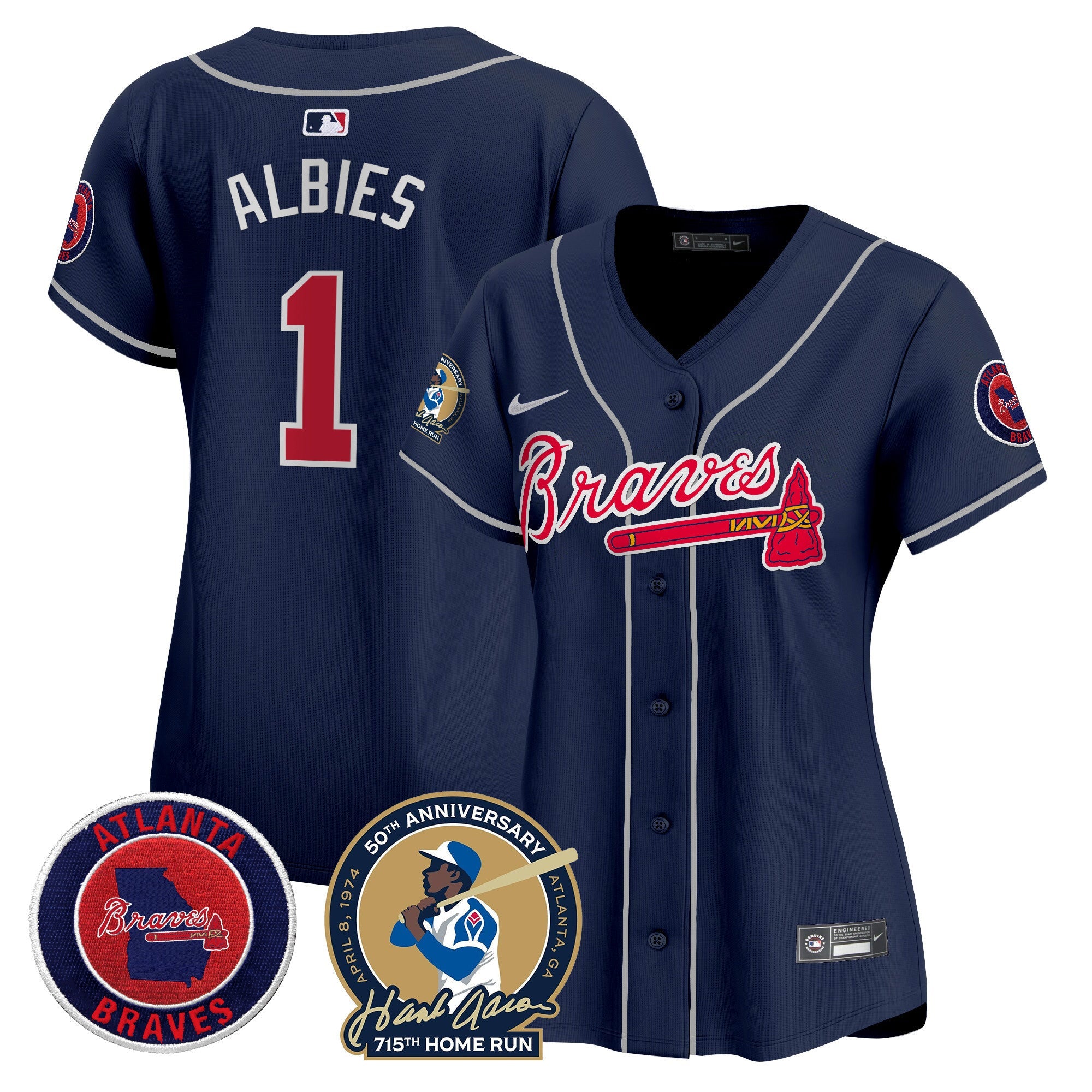 Women’s Atlanta Hank Aaron 715th Home Run Patch Vapor Premier Limited Jersey