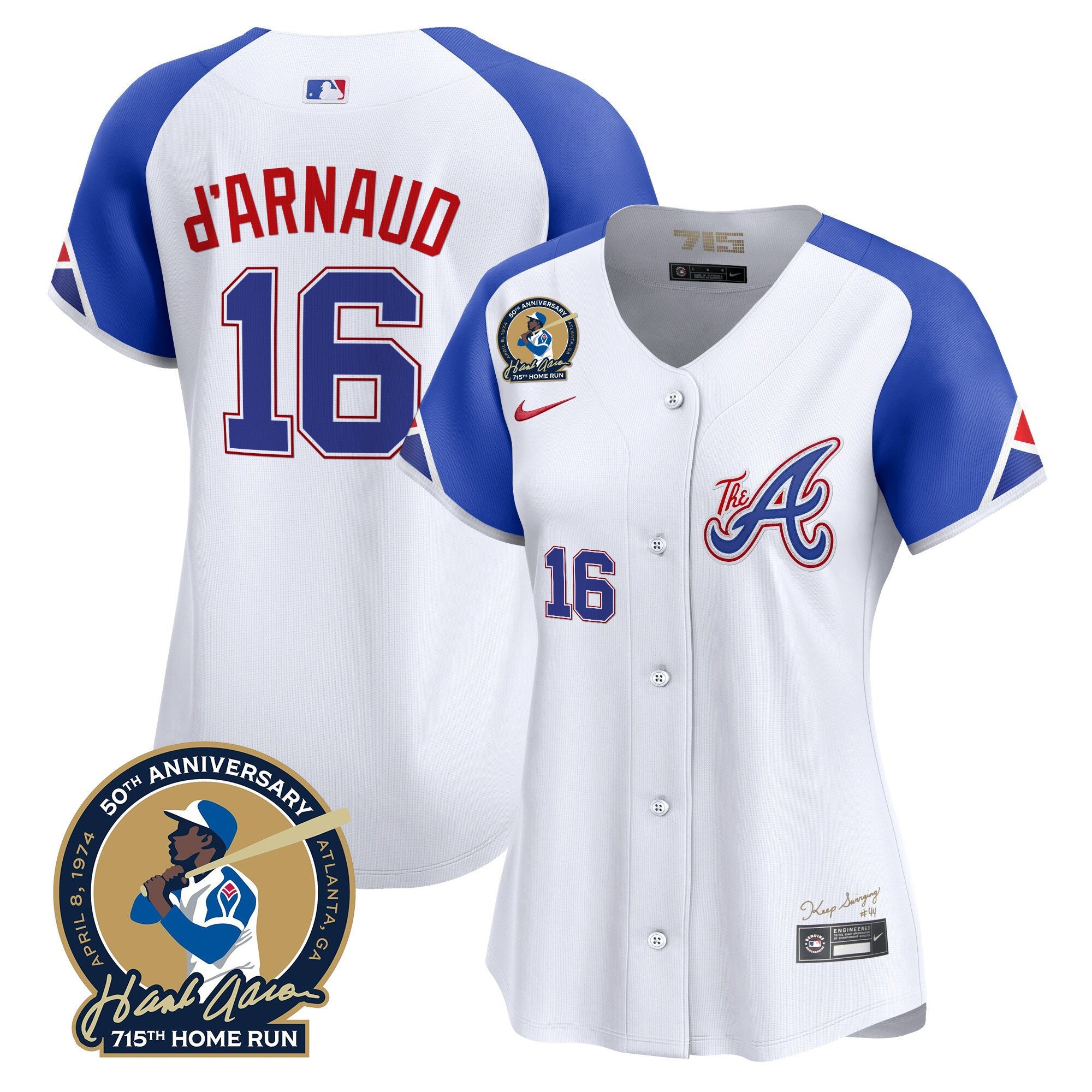 Women’s Atlanta Hank Aaron 715th Home Run Patch Vapor Premier Limited Jersey